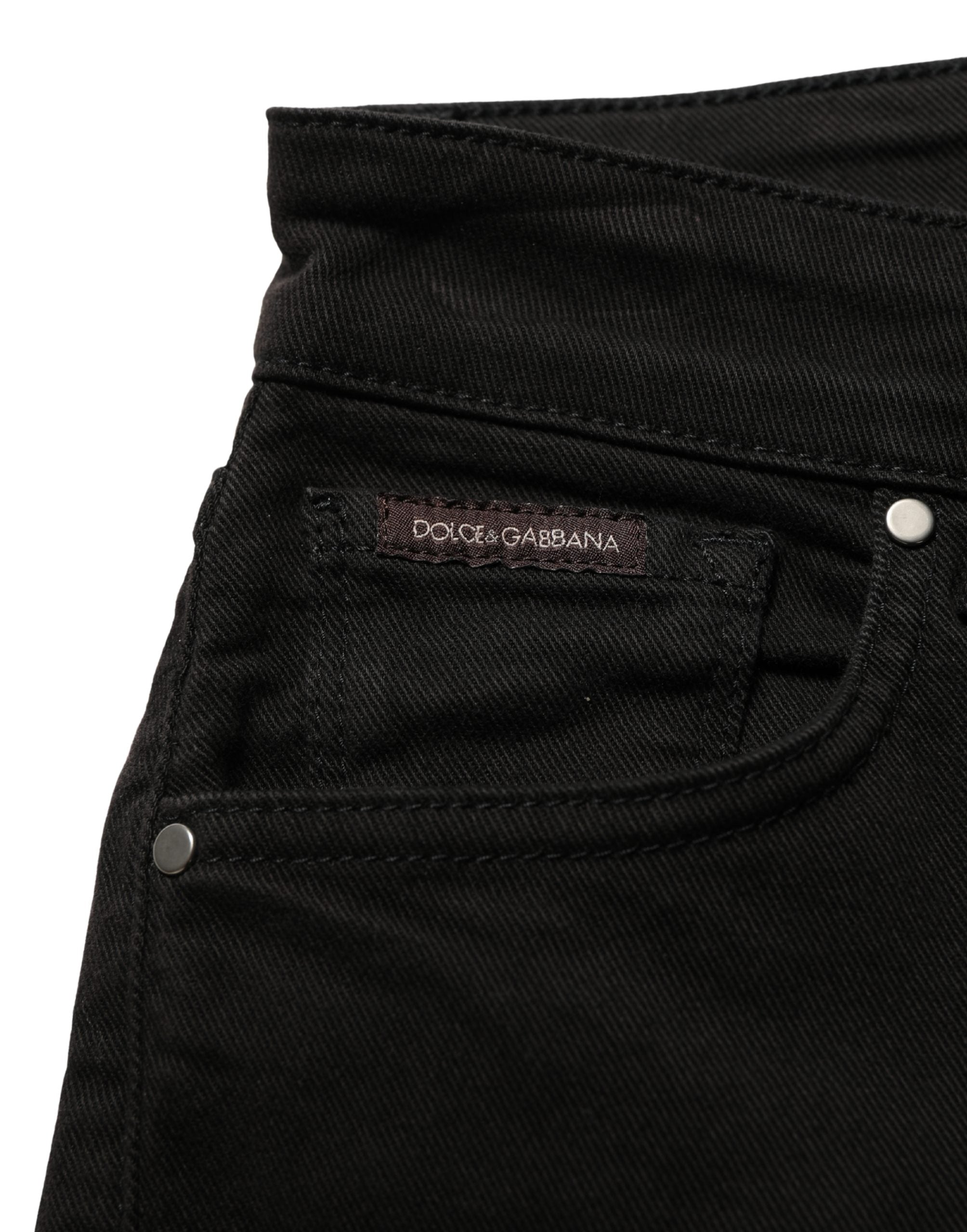 Dolce & Gabbana Black Cotton Stretch Skinny Denim Women's Jeans