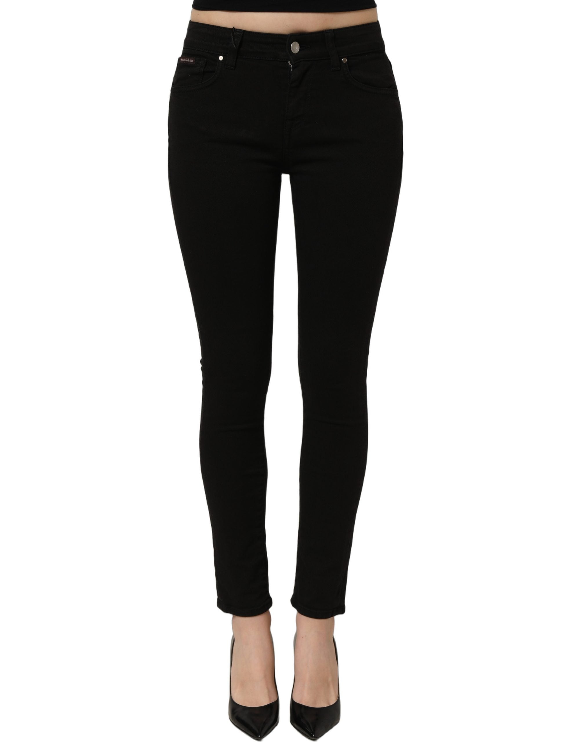 Dolce & Gabbana Black Cotton Stretch Skinny Denim Women's Jeans
