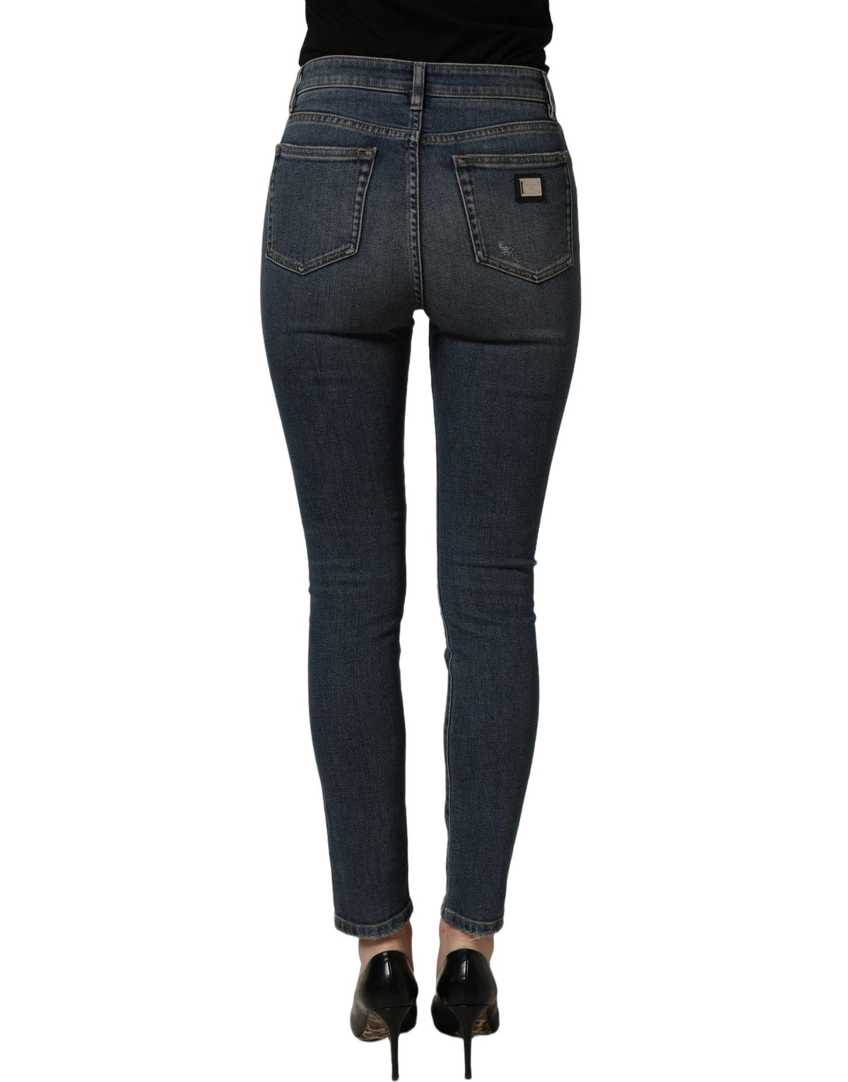 Dolce & Gabbana Blue Cotton Stretch Skinny Denim Trouser Women's Jeans