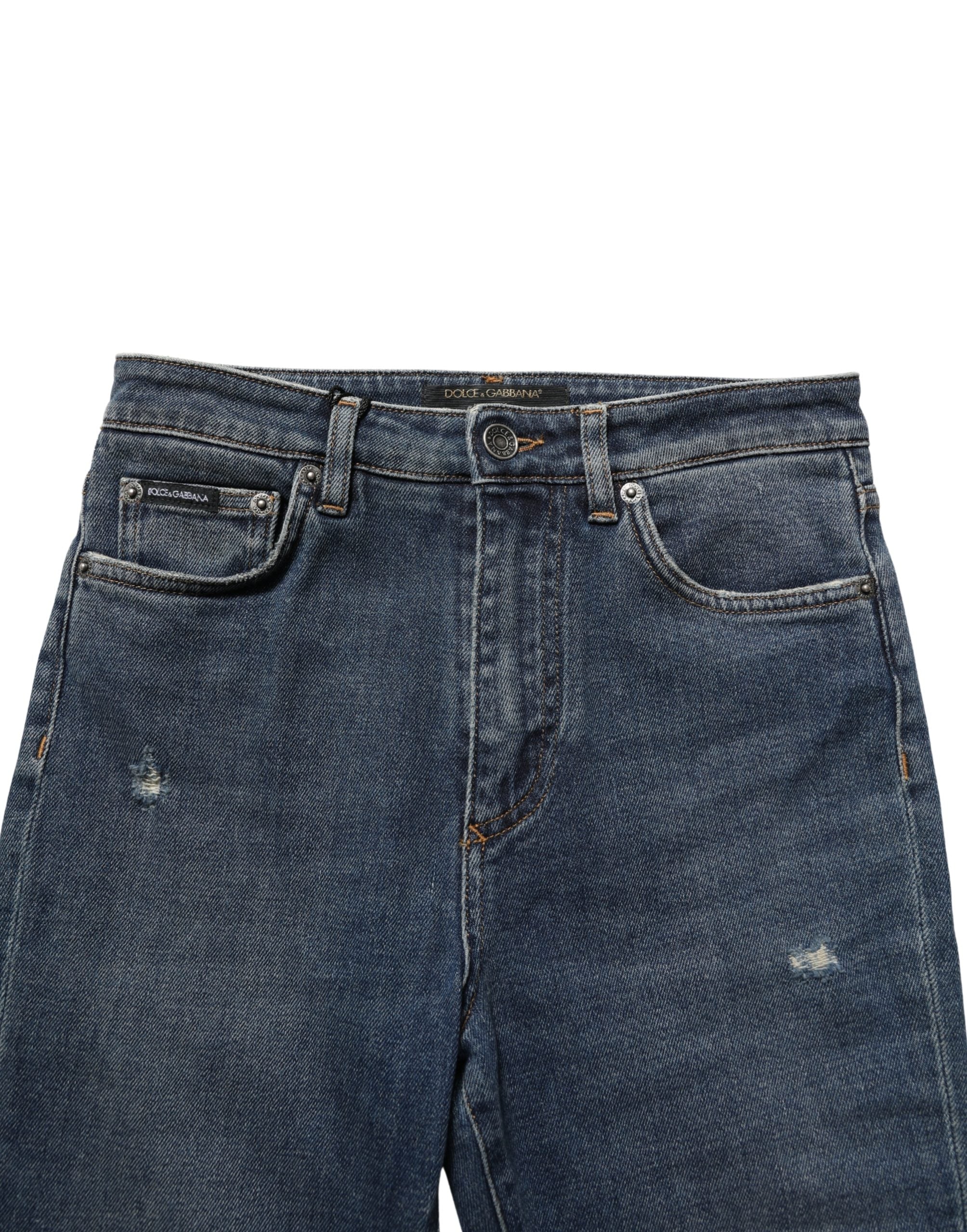 Dolce & Gabbana Blue Cotton Stretch Skinny Denim Trouser Women's Jeans