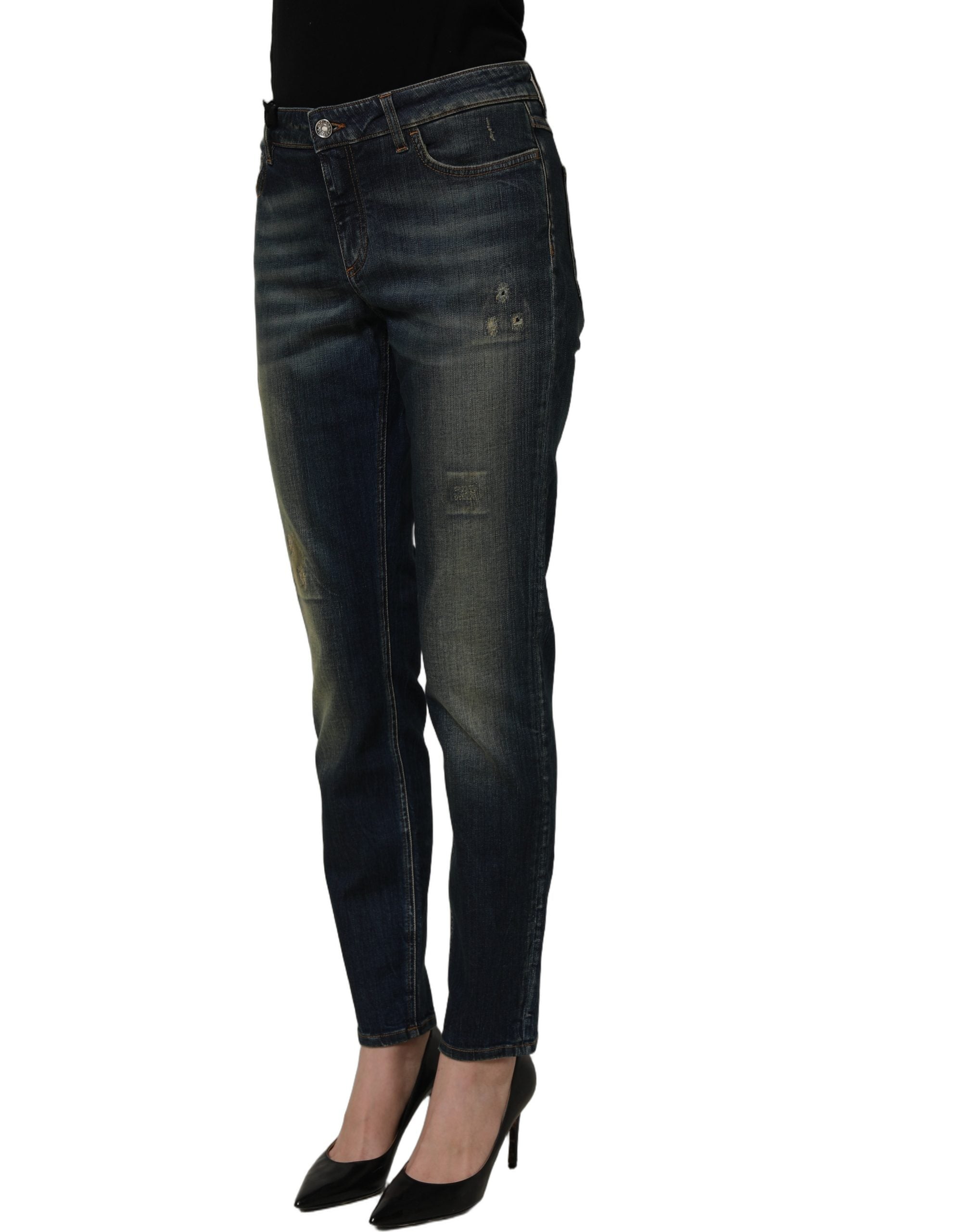 Dolce & Gabbana Blue Cotton Stretch Skinny Denim Women's Jeans