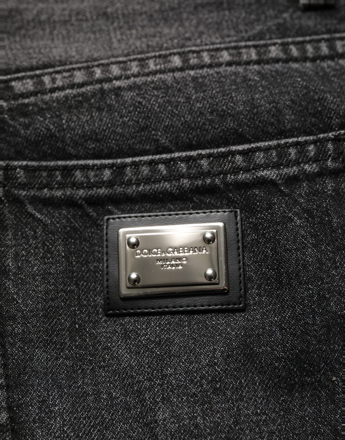 Dolce & Gabbana Black Cotton Stretch Straight Denim Women's Jeans