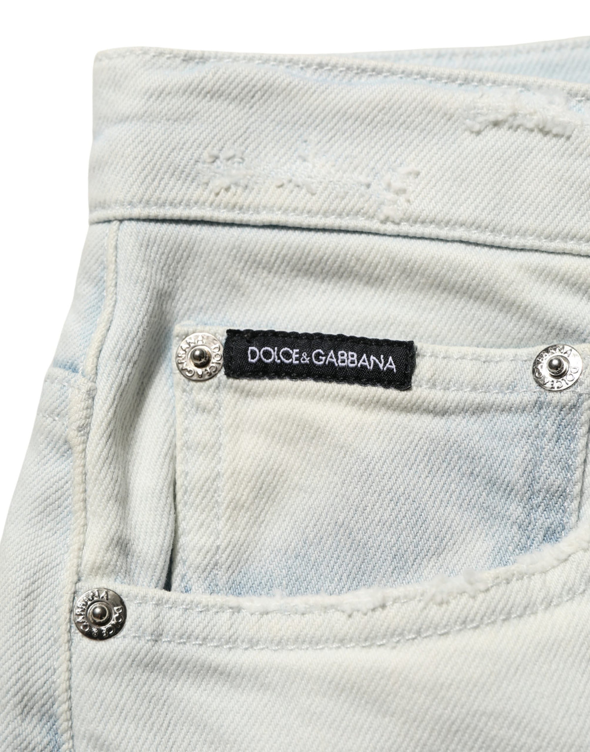 Dolce & Gabbana Light Blue Cotton Stretch Skinny Denim Women's Jeans (Pre-Owned)