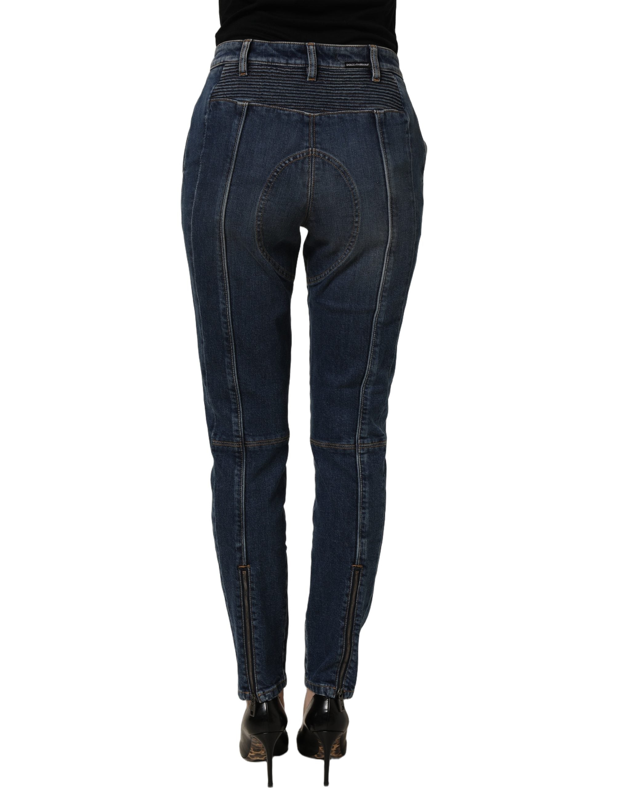 Dolce & Gabbana Dark Blue Cotton Stretch Skinny Denim Women's Jeans