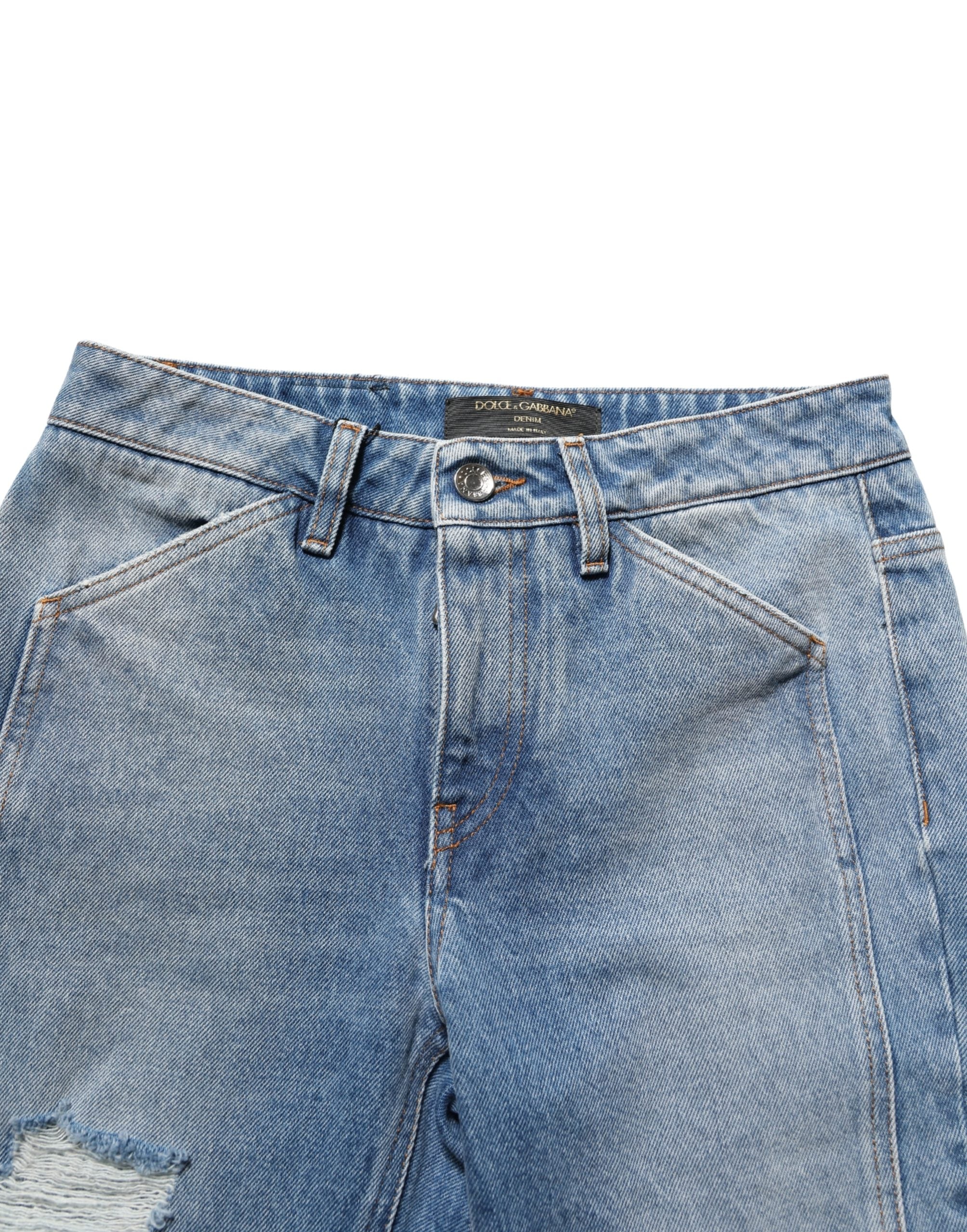 Dolce & Gabbana Blue Cotton Boot Cut Denim Trouser Women's Jeans