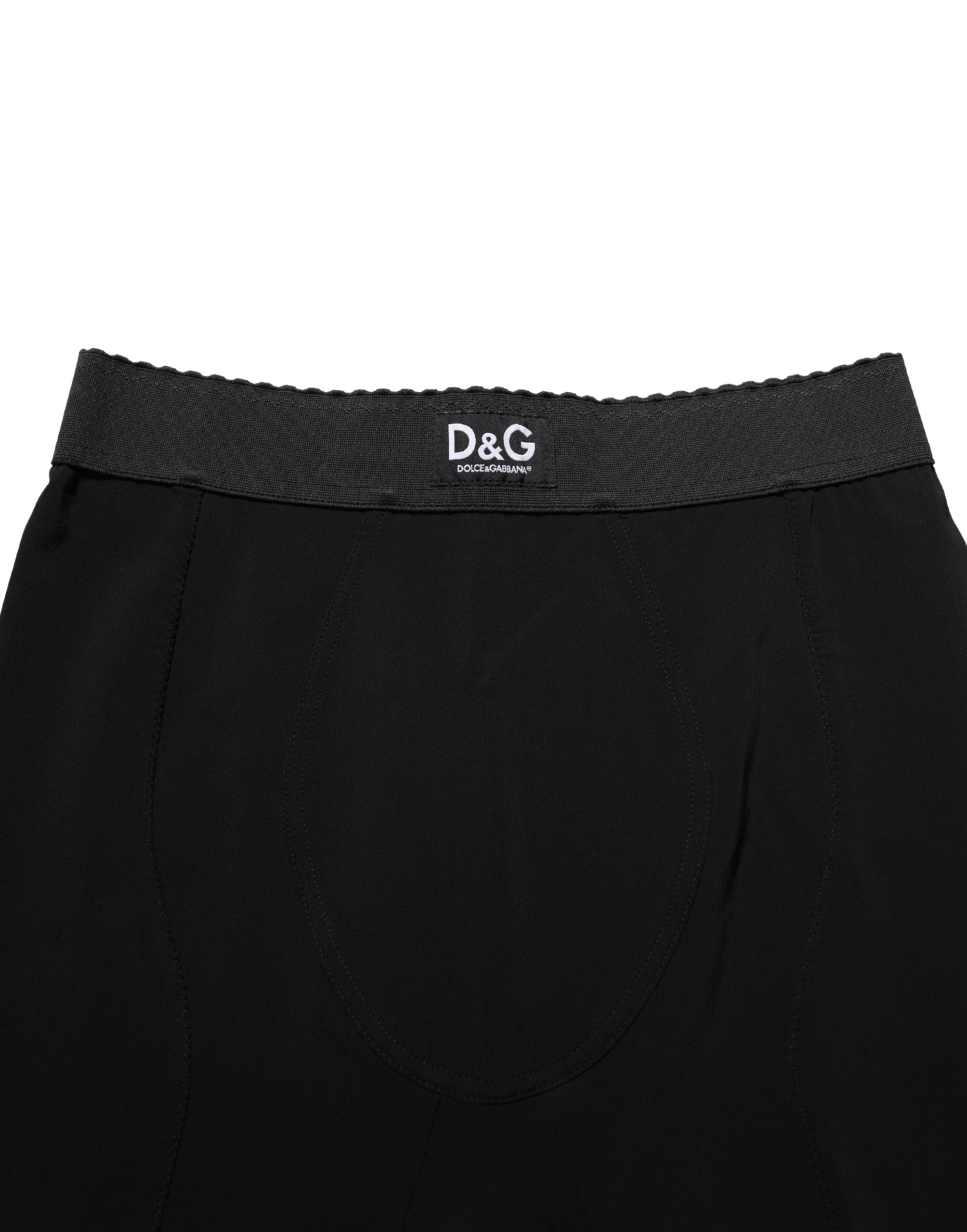 Dolce & Gabbana Black Viscose High Waist Capri Trouser Women's Pants