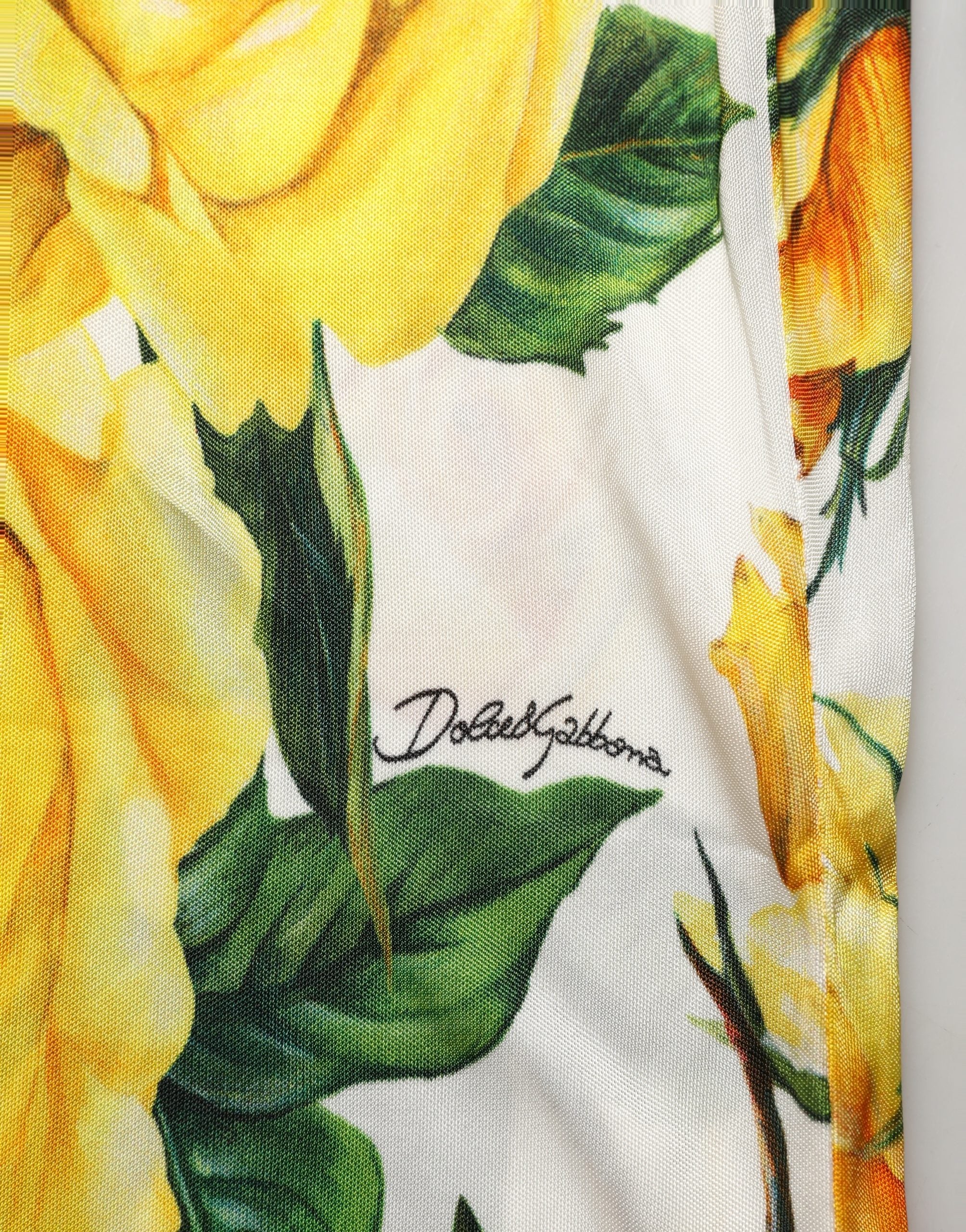Dolce & Gabbana Multicolor Floral High Waist Straight Women's Pants