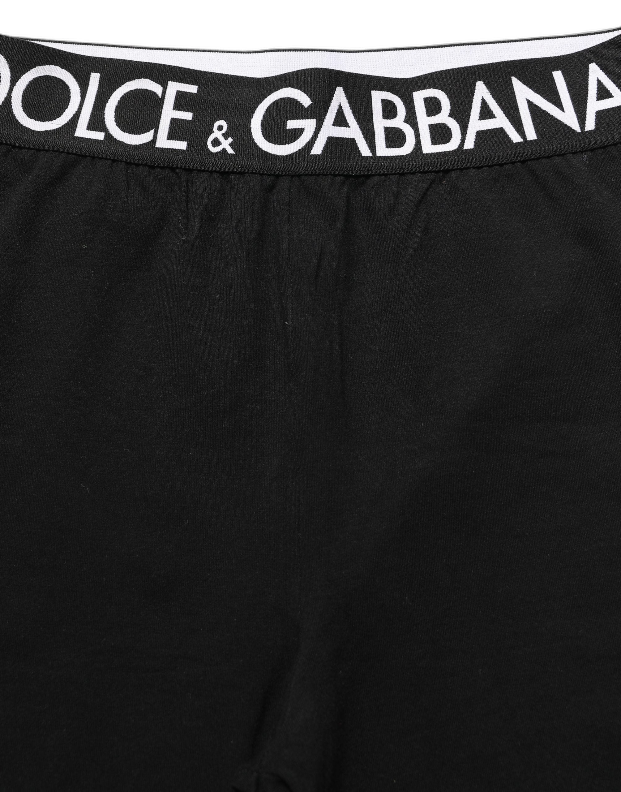 Dolce & Gabbana Black Cotton HighWaist Cropped Leggings Women's Pants (Pre-Owned)