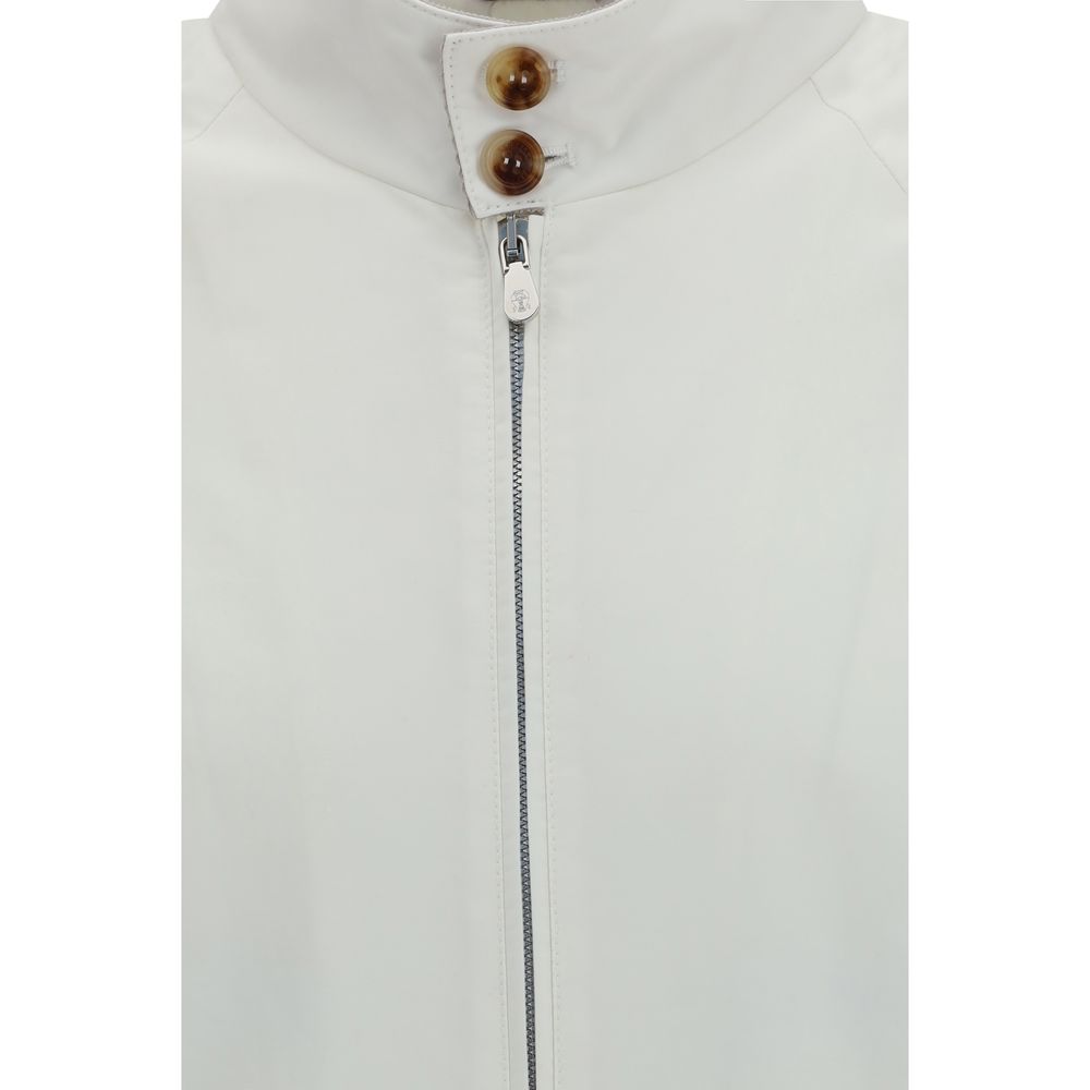 Brunello Cucinelli White Cotton Full-Length Men's Jacket