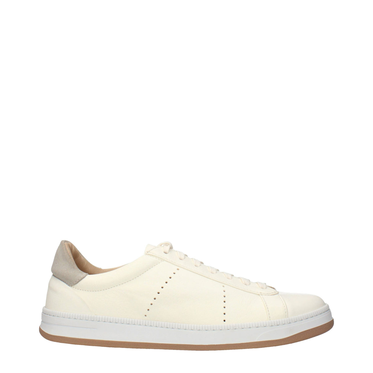 Eleventy Beige Leather Men's Sneakers