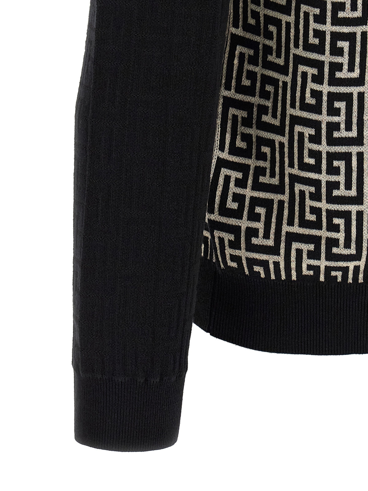 Balmain Bicolor Cotton Men's Cardigan