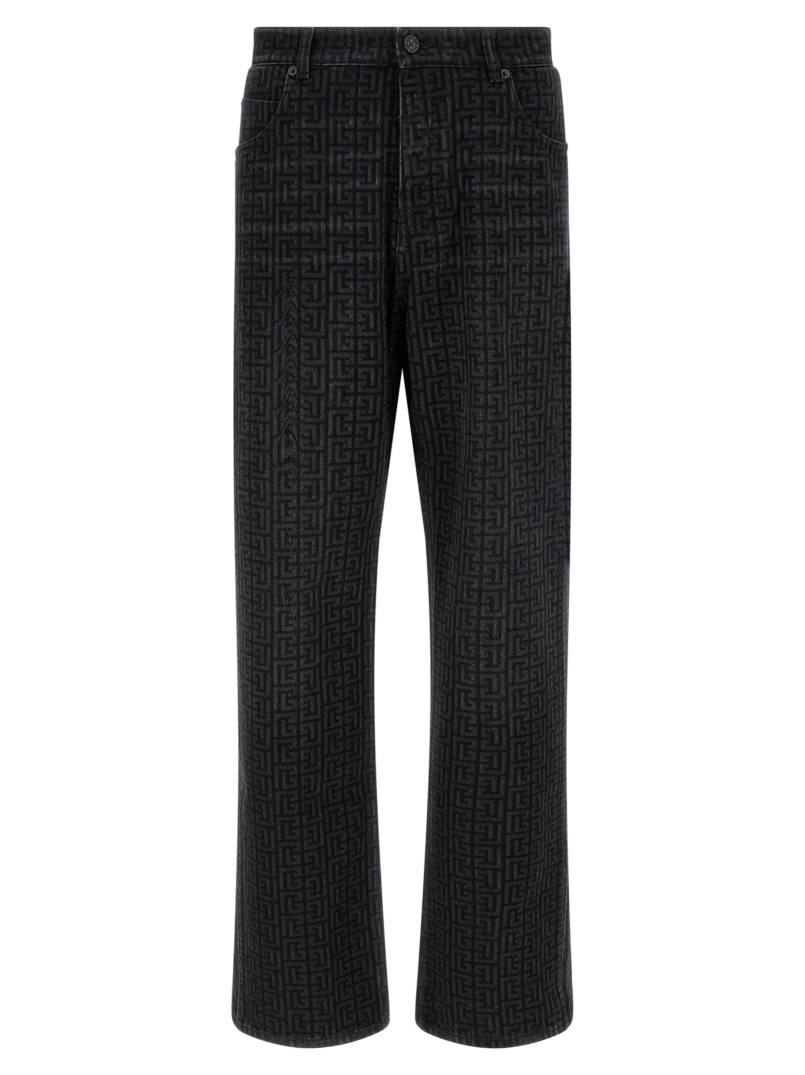 Balmain Black Cotton Straight-Leg Men's Jeans