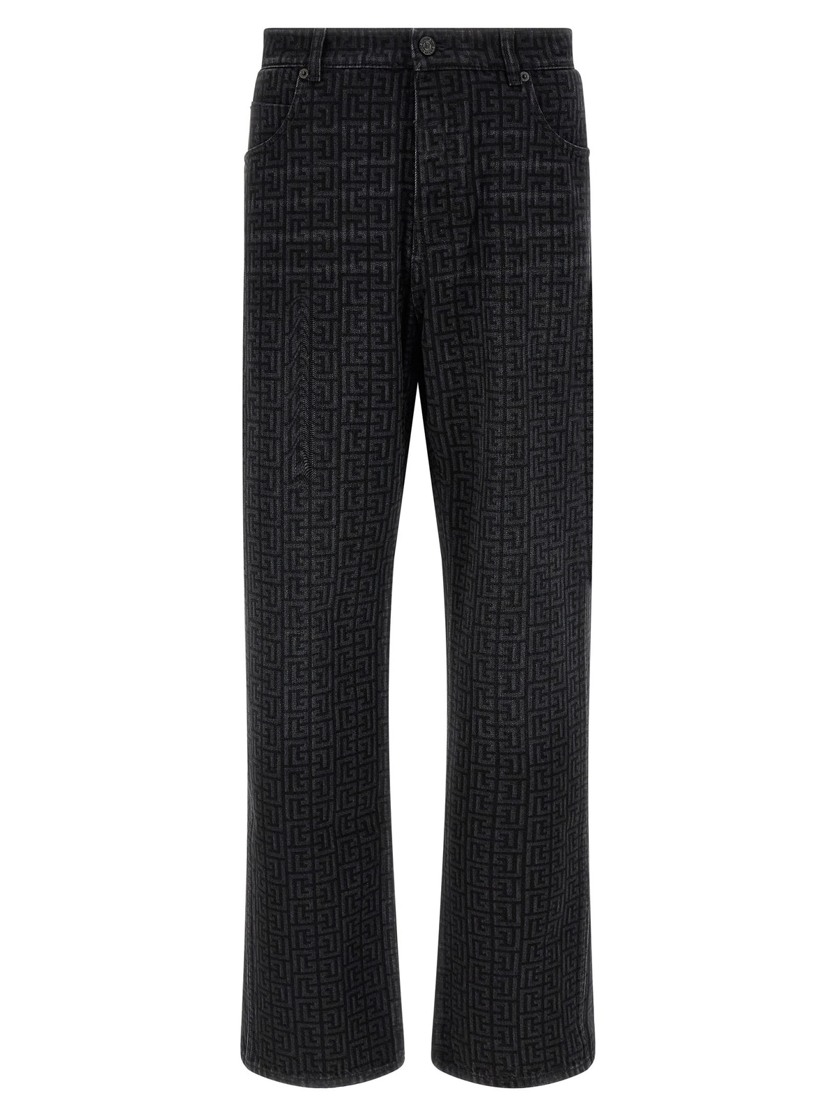 Balmain Black Cotton Straight-Leg Men's Jeans