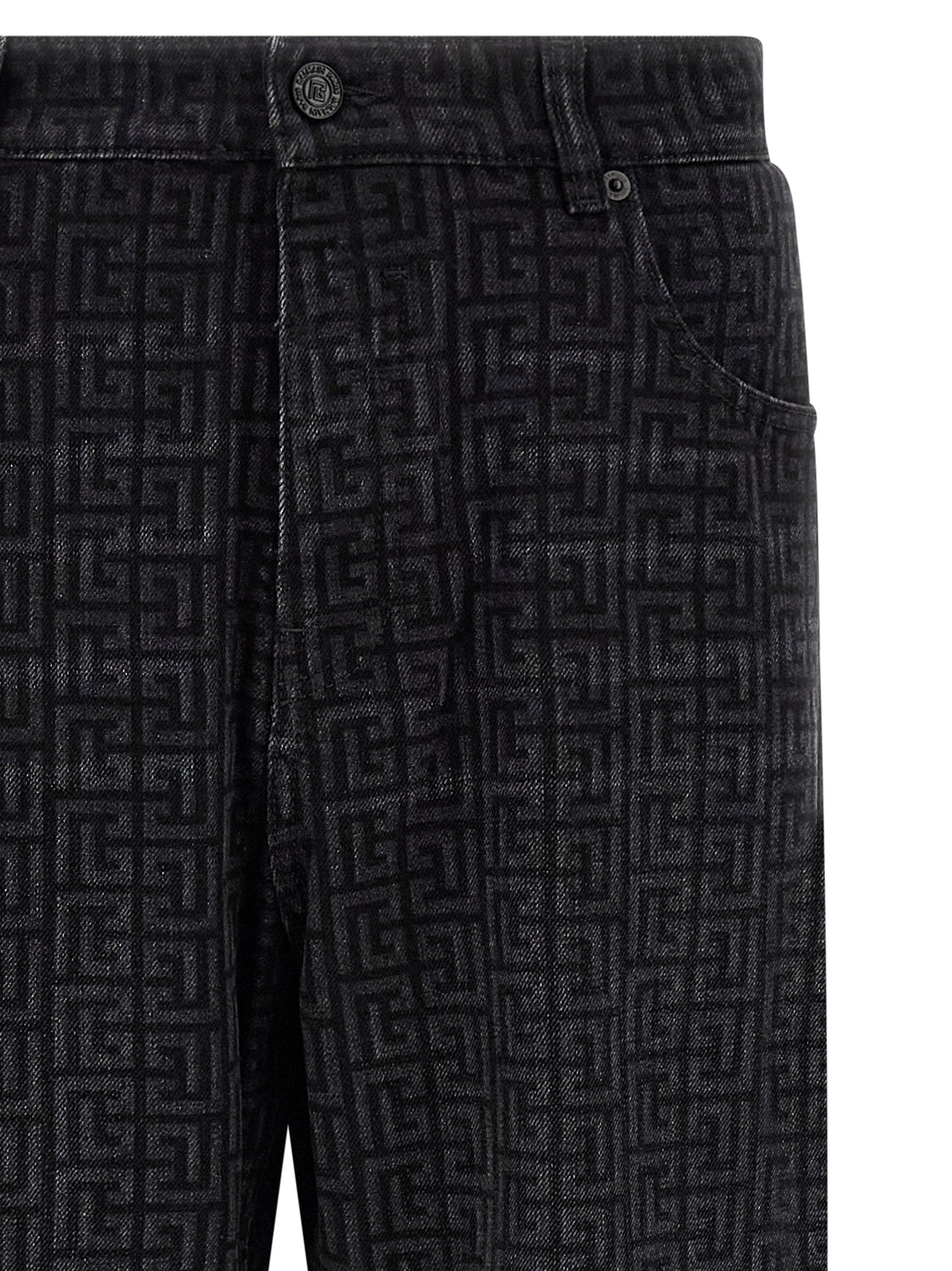 Balmain Black Cotton Straight-Leg Men's Jeans
