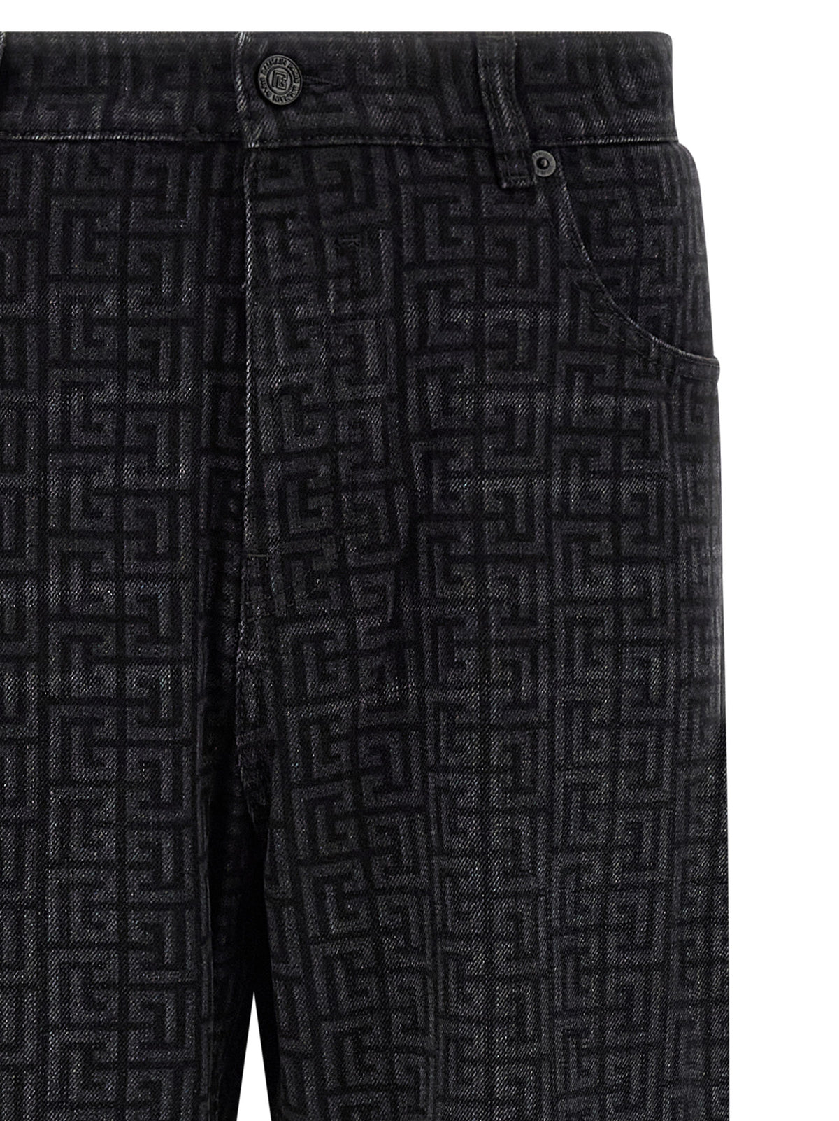 Balmain Black Cotton Straight-Leg Men's Jeans
