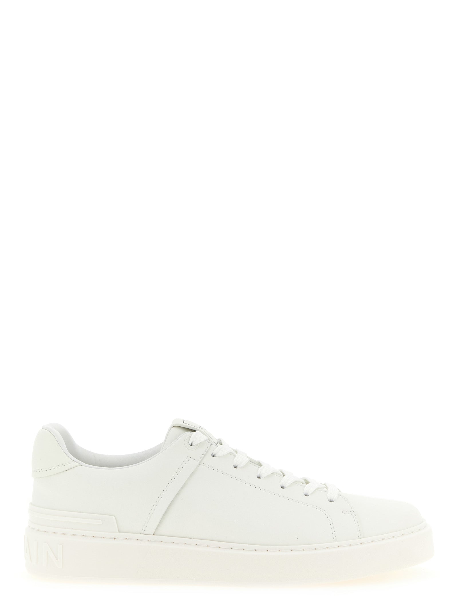Balmain White Calfskin Low Top Men's Sneakers