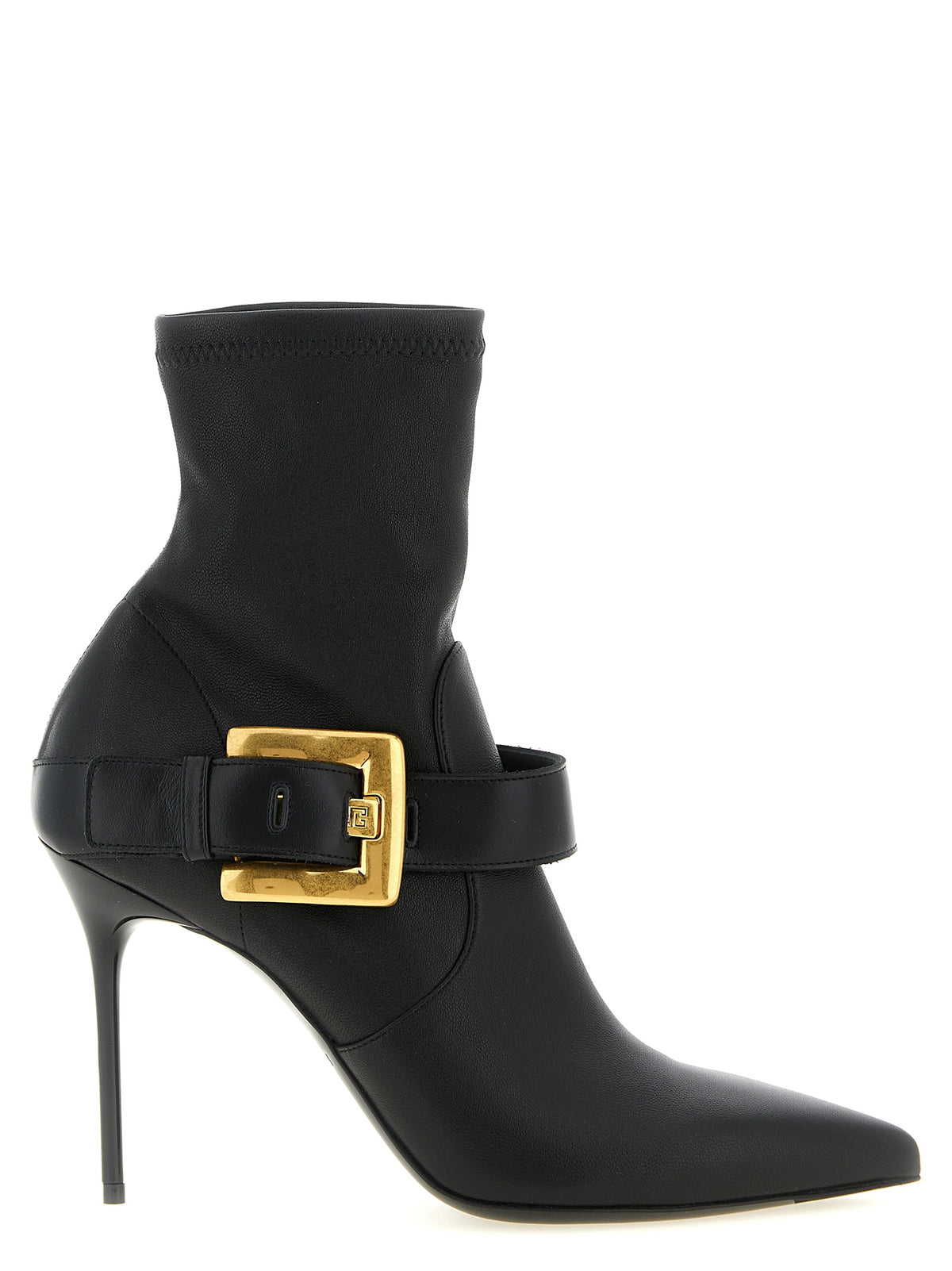 Balmain Black Lamb Leather Ankle Women's Boots