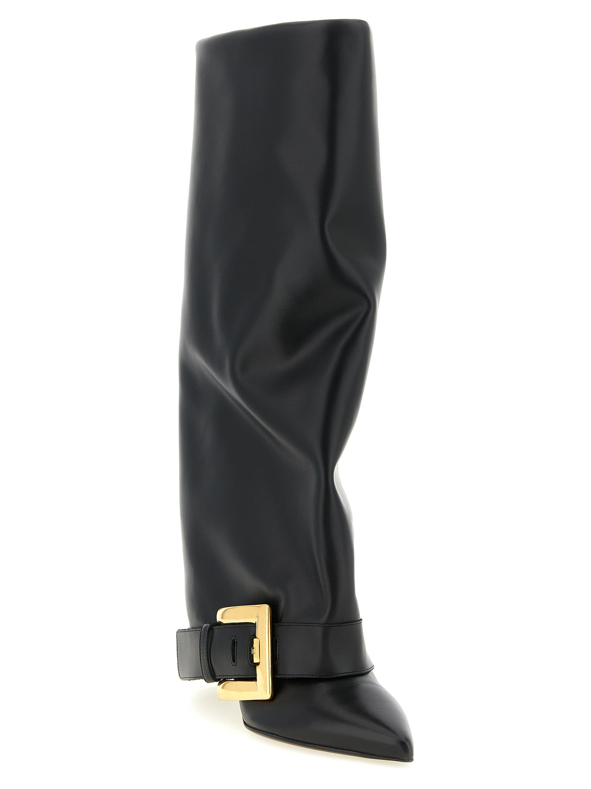 Balmain Black Calfskin Over The Women's Knee