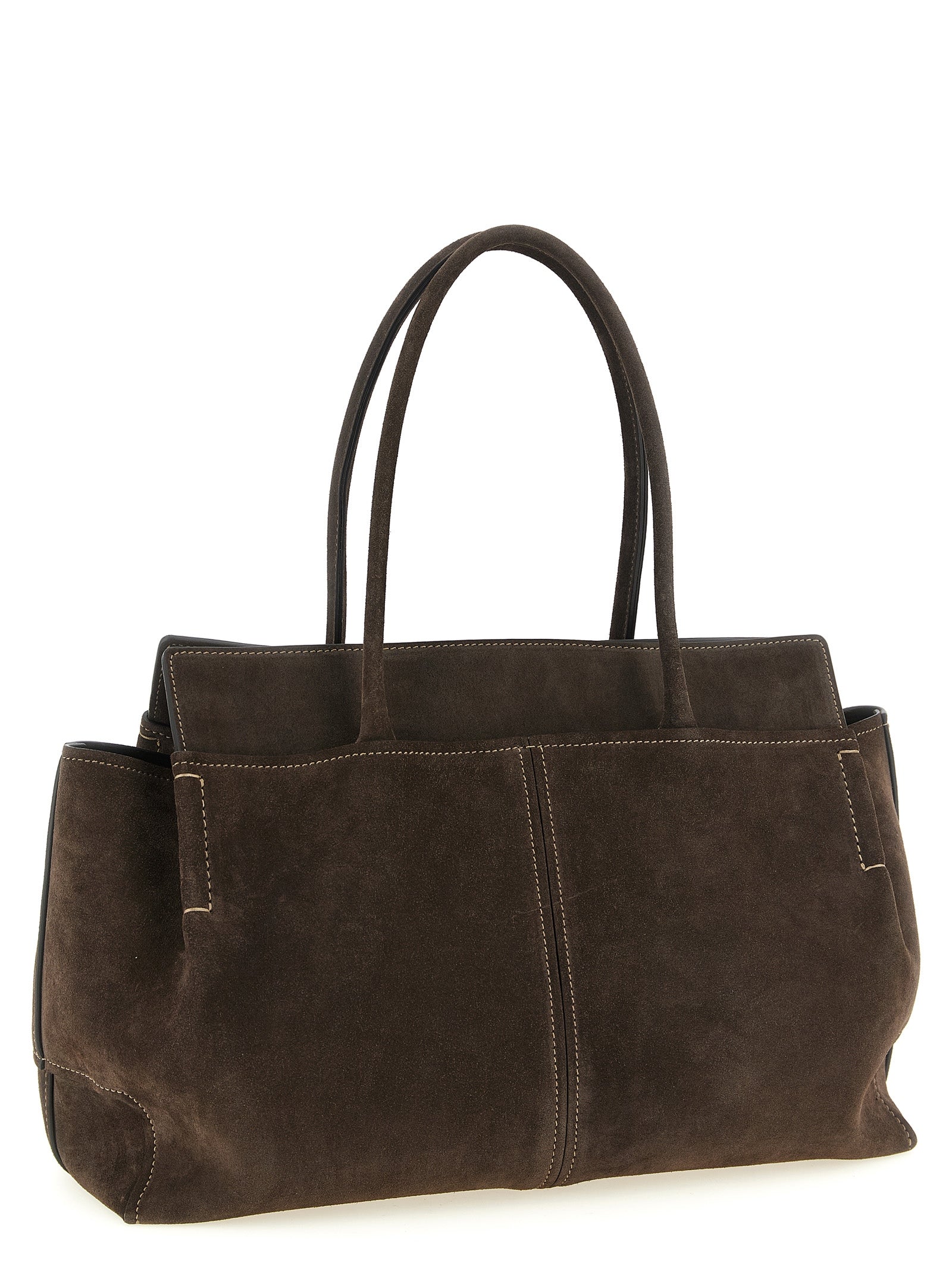 Tod's Brown Calfskin Tote Women's Bag