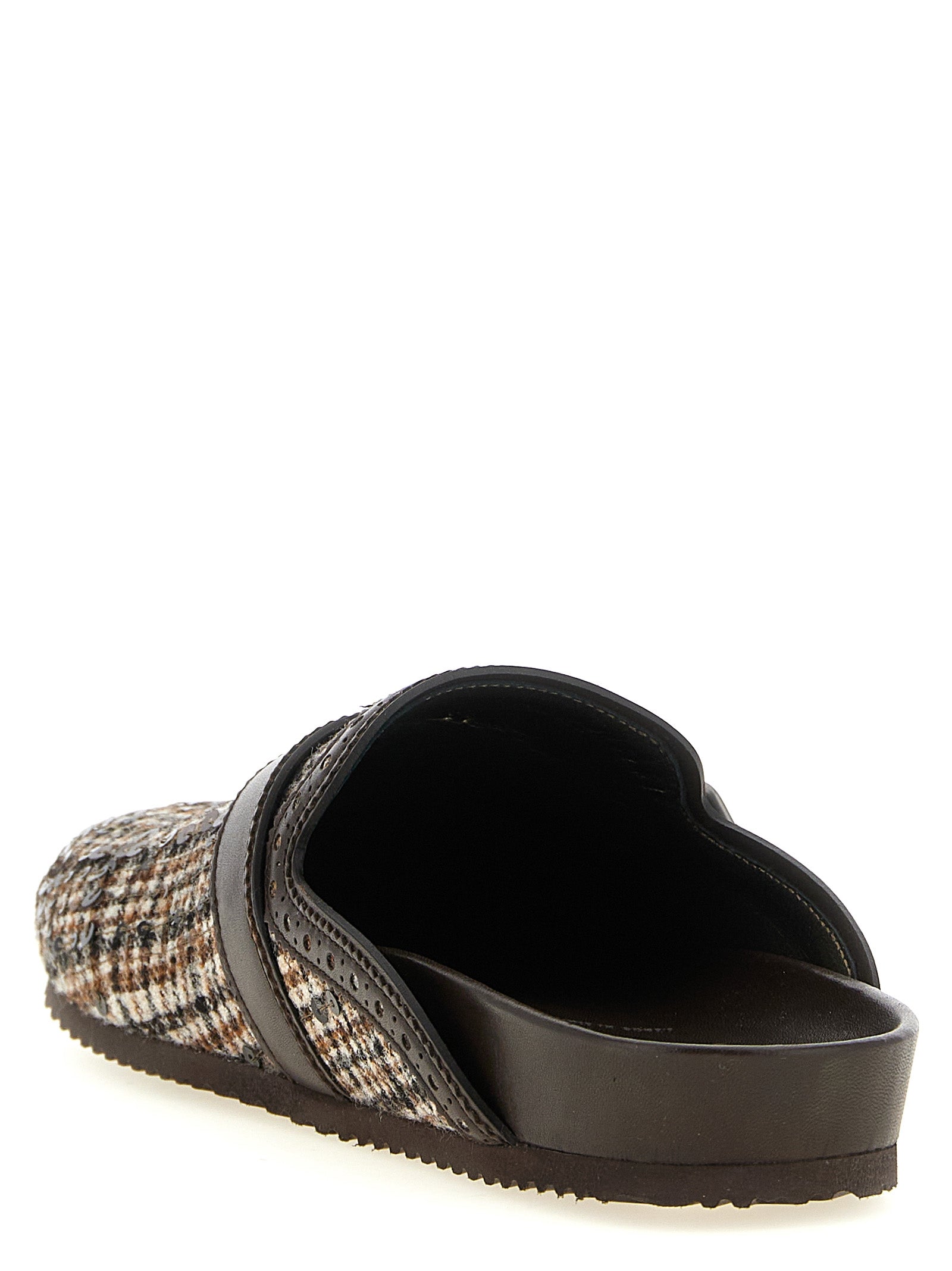 Brunello Cucinelli Brown Alpaca Leather Women's Clogs