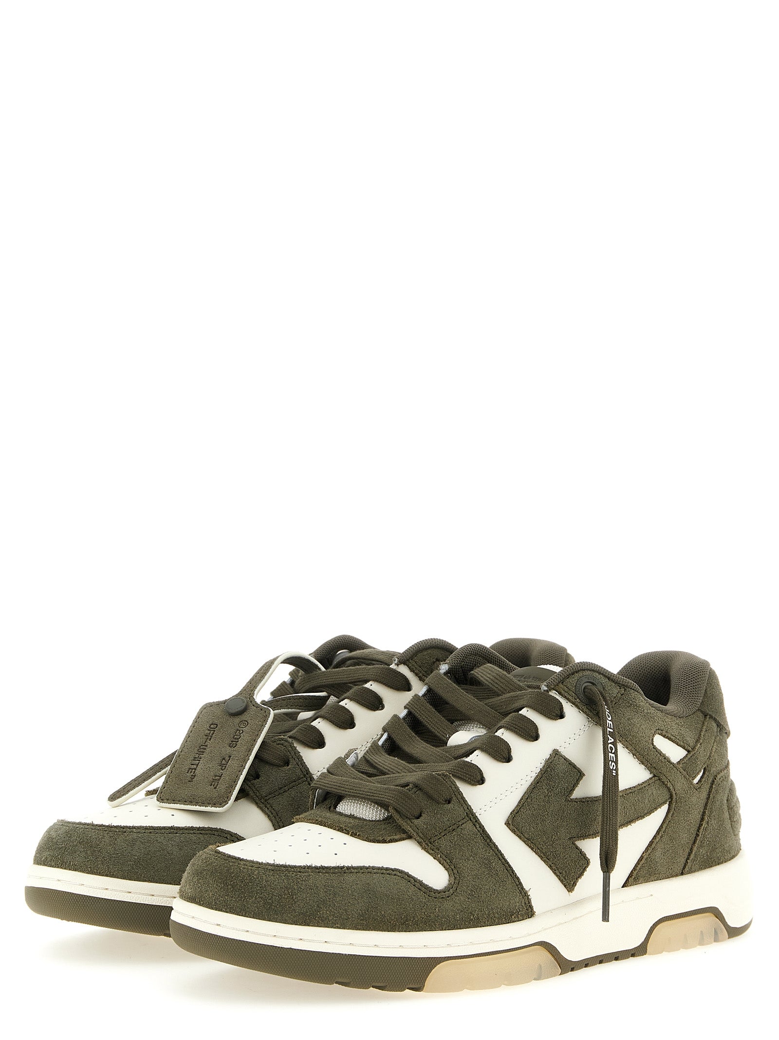 Off-White Bicolor Cowhide Athletic Men's Sneakers