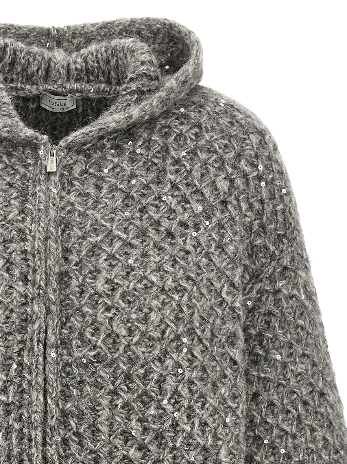 Peserico Gray Wool Women's Cardigan