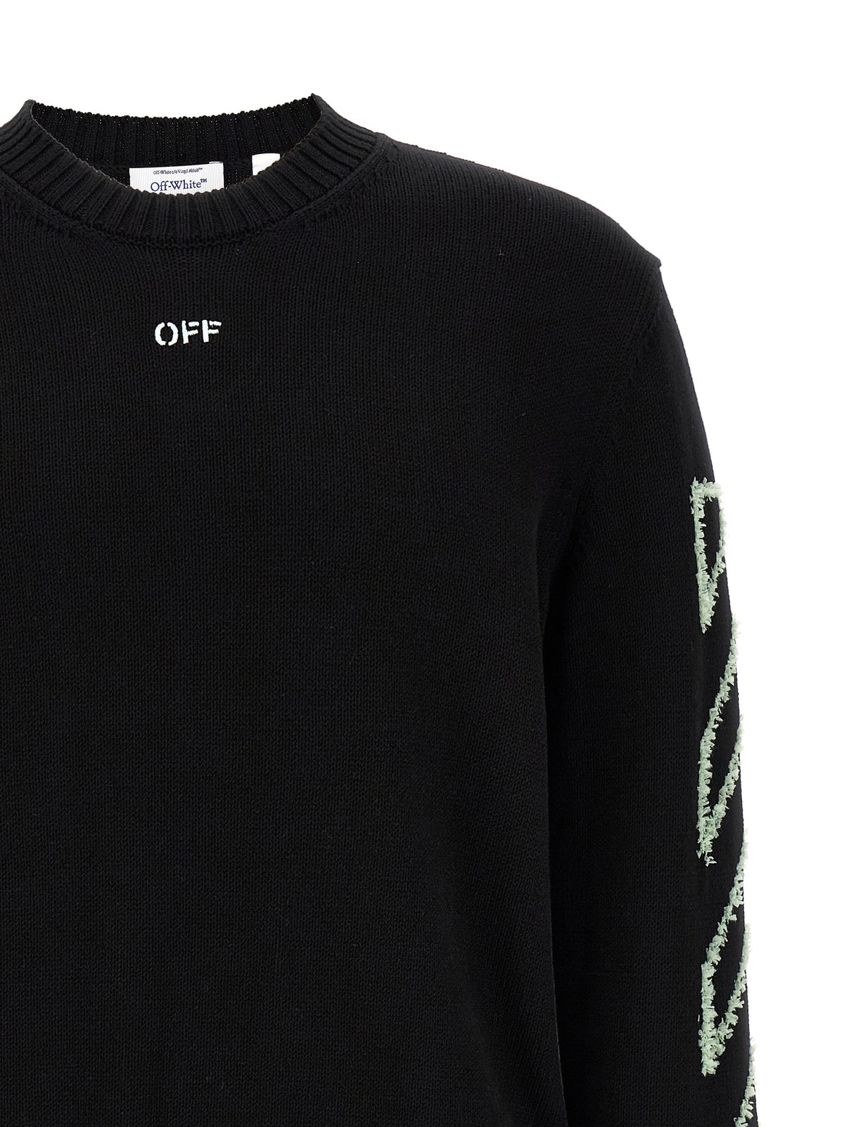 Off-White Black Cotton Men's Cardigan