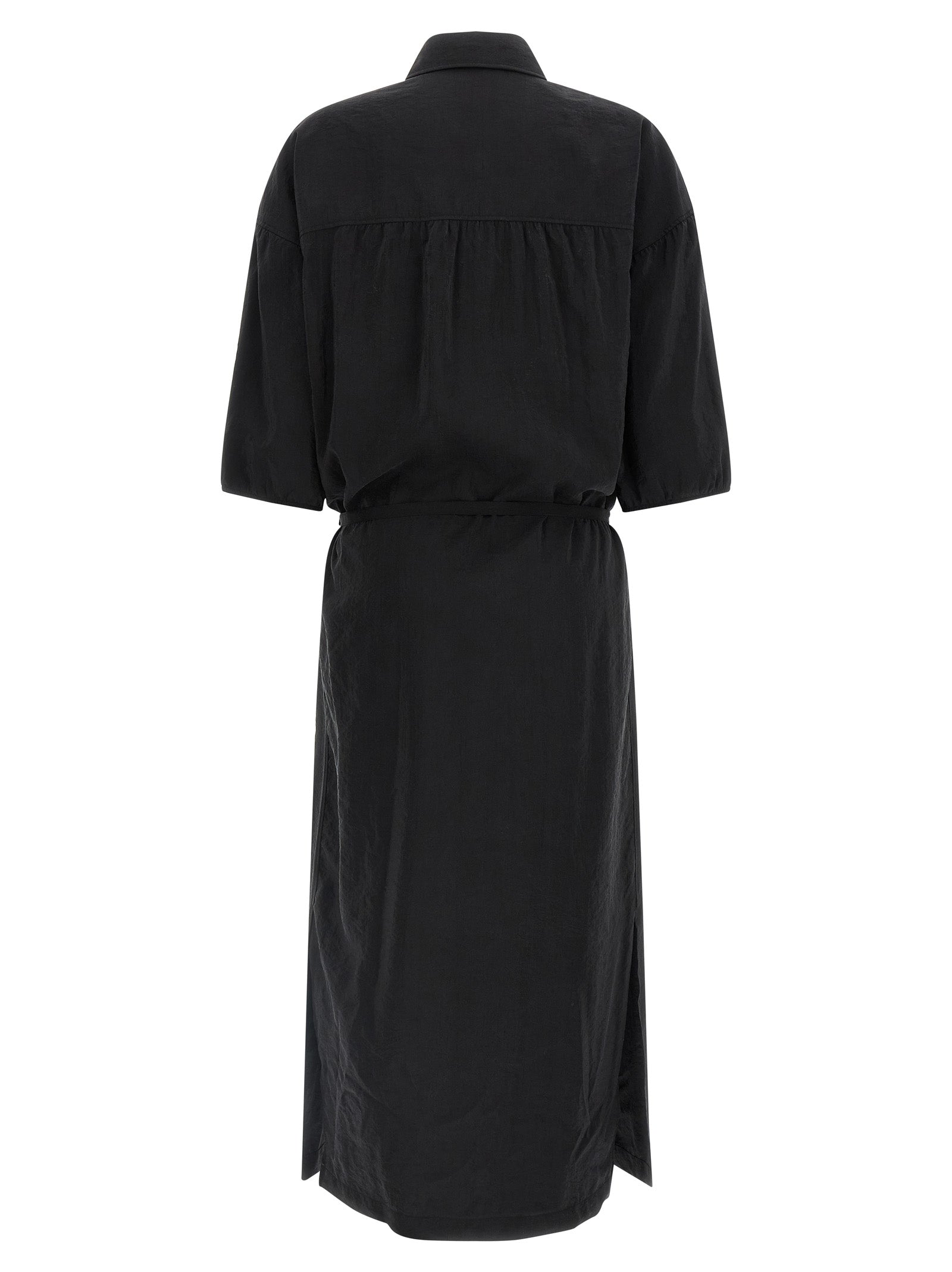 Lemaire Black Silk Midi Women's Dress