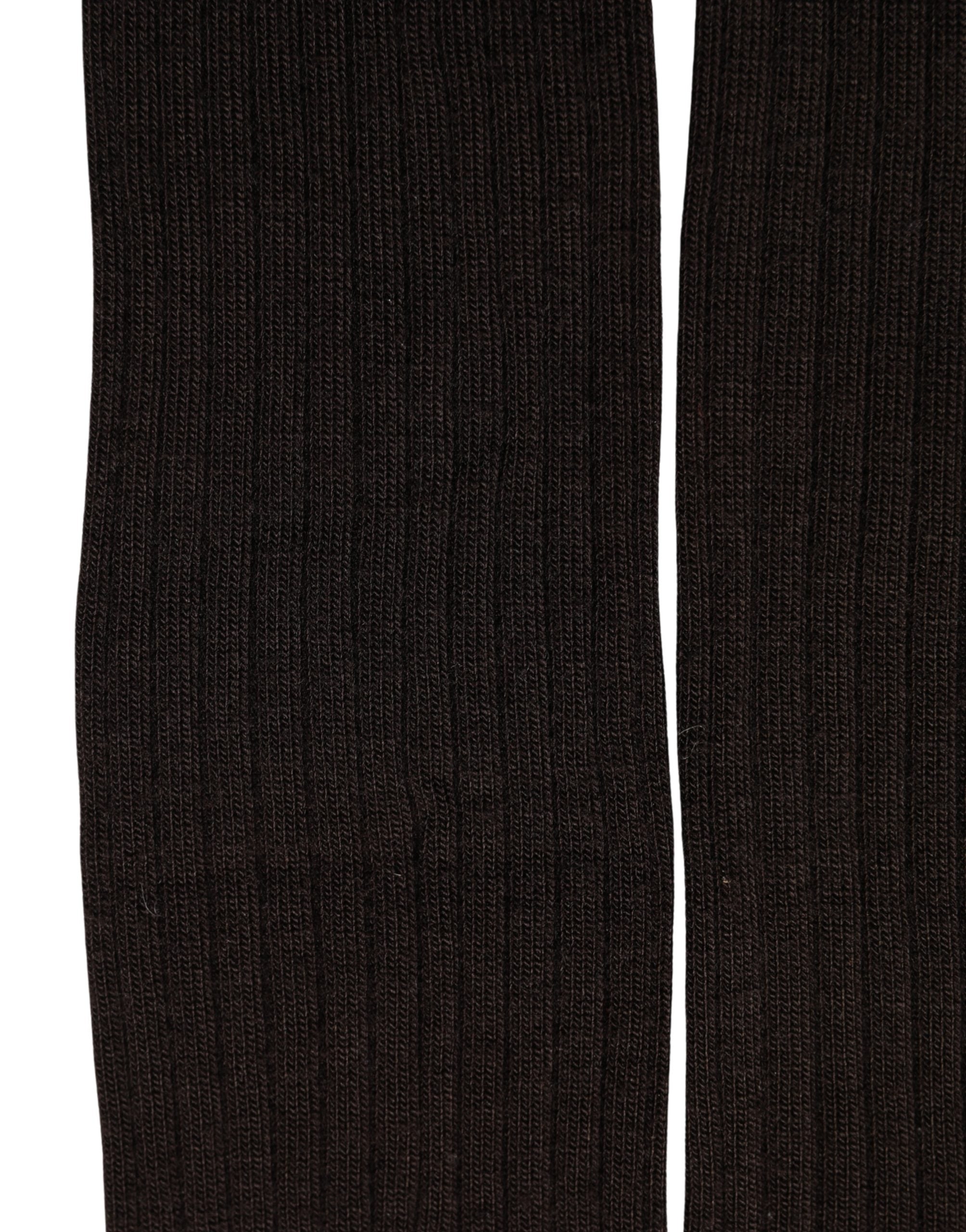 Dolce & Gabbana Black Wool Tights Stocking Pantyhose One Size Women's Socks