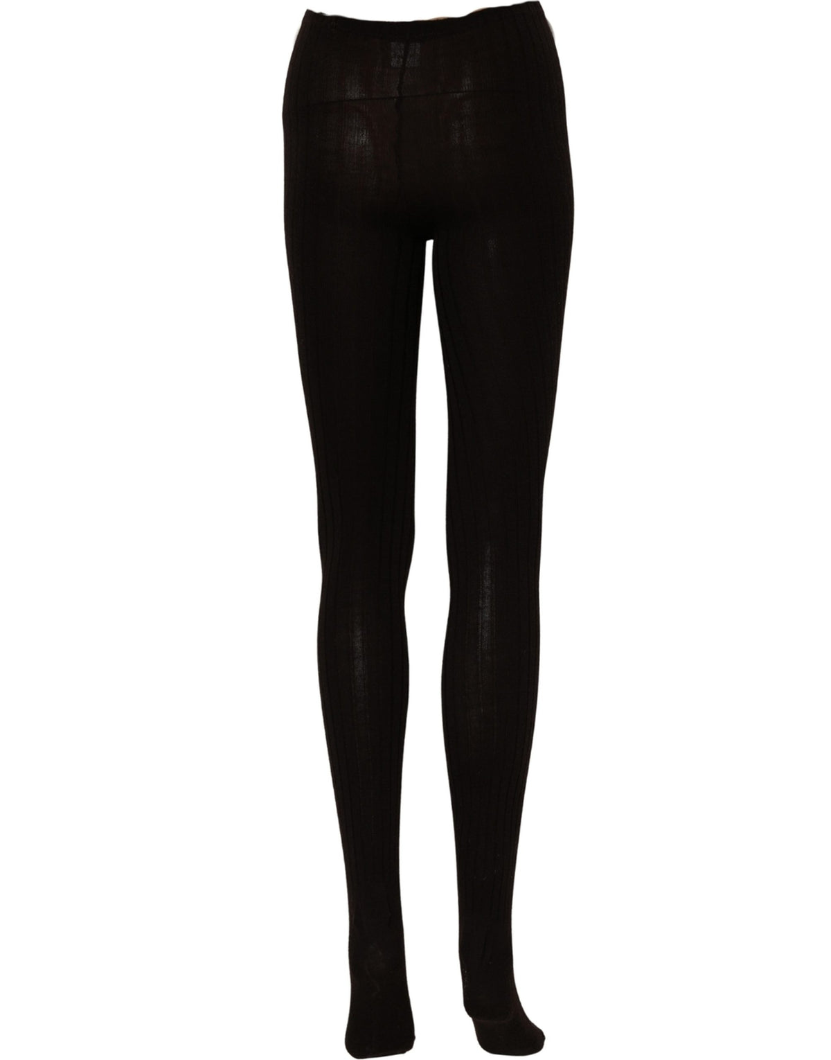 Dolce & Gabbana Black Wool Tights Stocking Pantyhose One Size Women's Socks