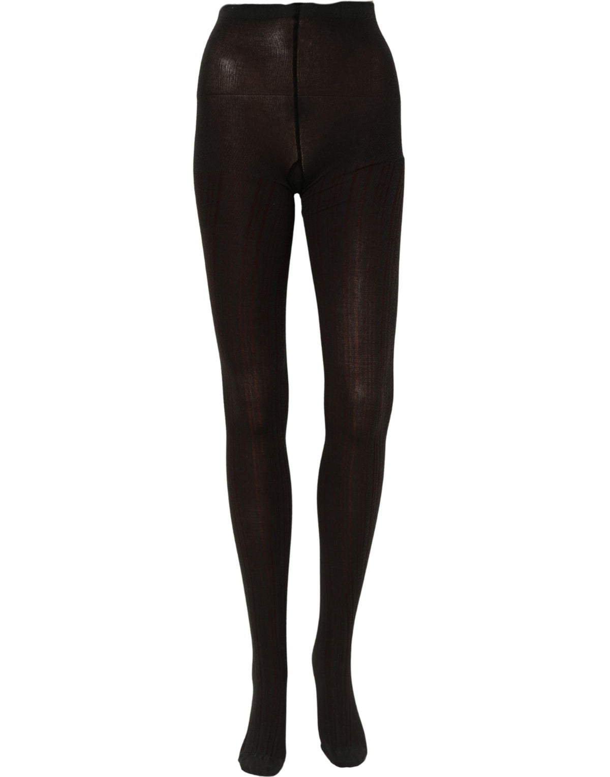 Dolce & Gabbana Socks Black Wool Tights Stocking Pantyhose One Women's Size (Pre-Owned)
