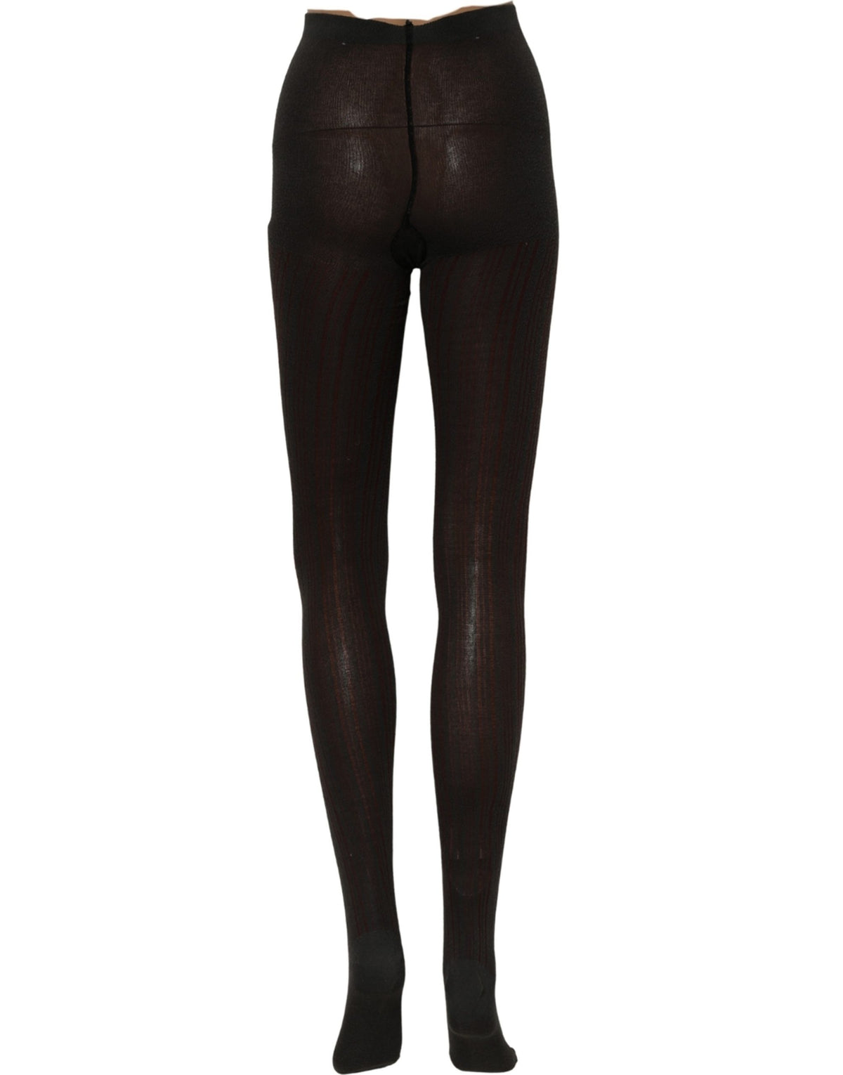Dolce & Gabbana Socks Black Wool Tights Stocking Pantyhose One Women's Size (Pre-Owned)