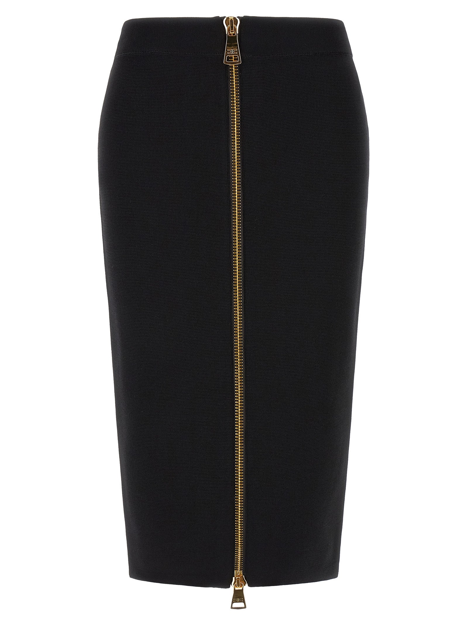 Elisabetta Franchi Black Viscose Midi Women's Skirt