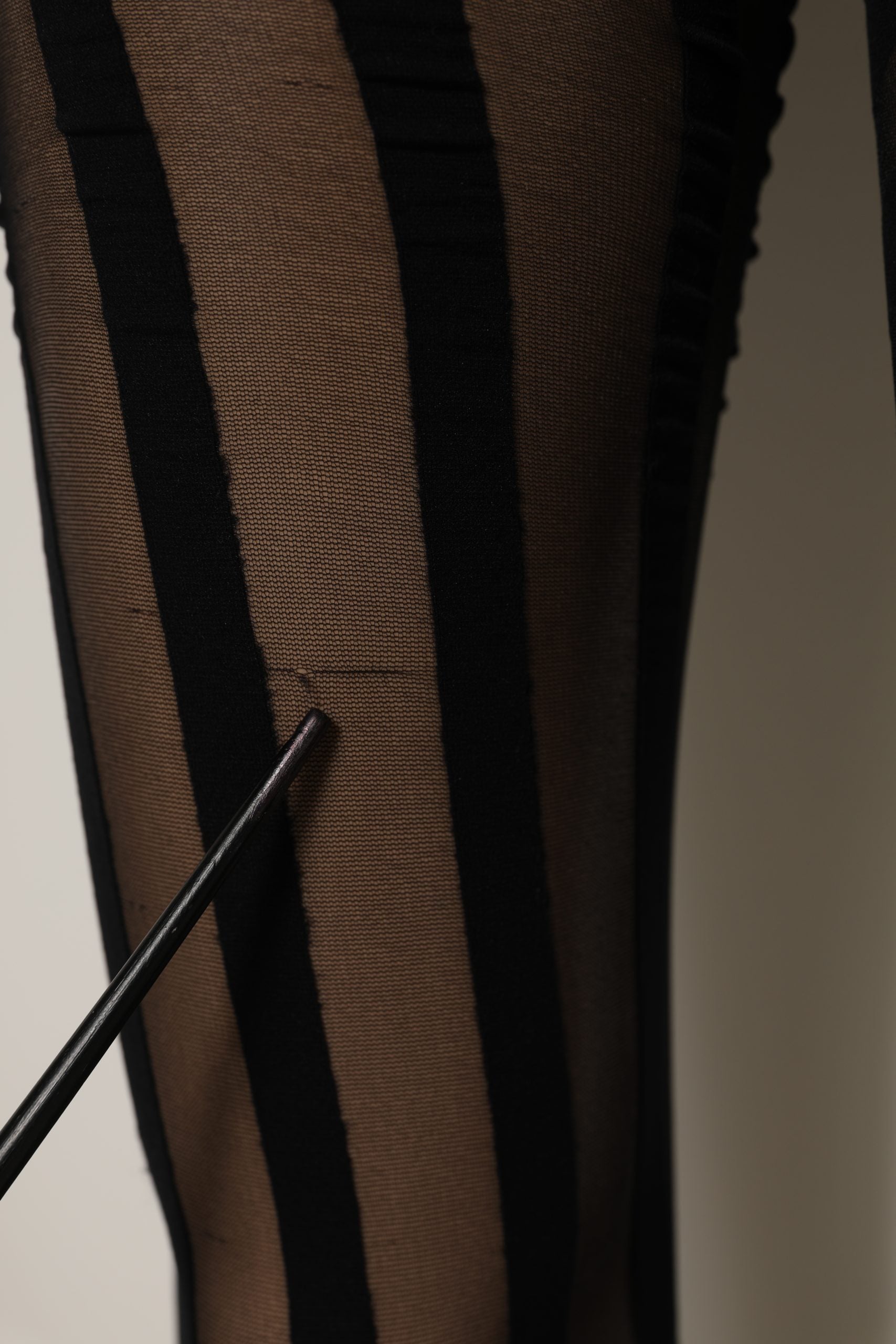 Dolce & Gabbana Black Nylon Stripes Tights Stockings Pantyhose Women's Socks (Pre-Owned)