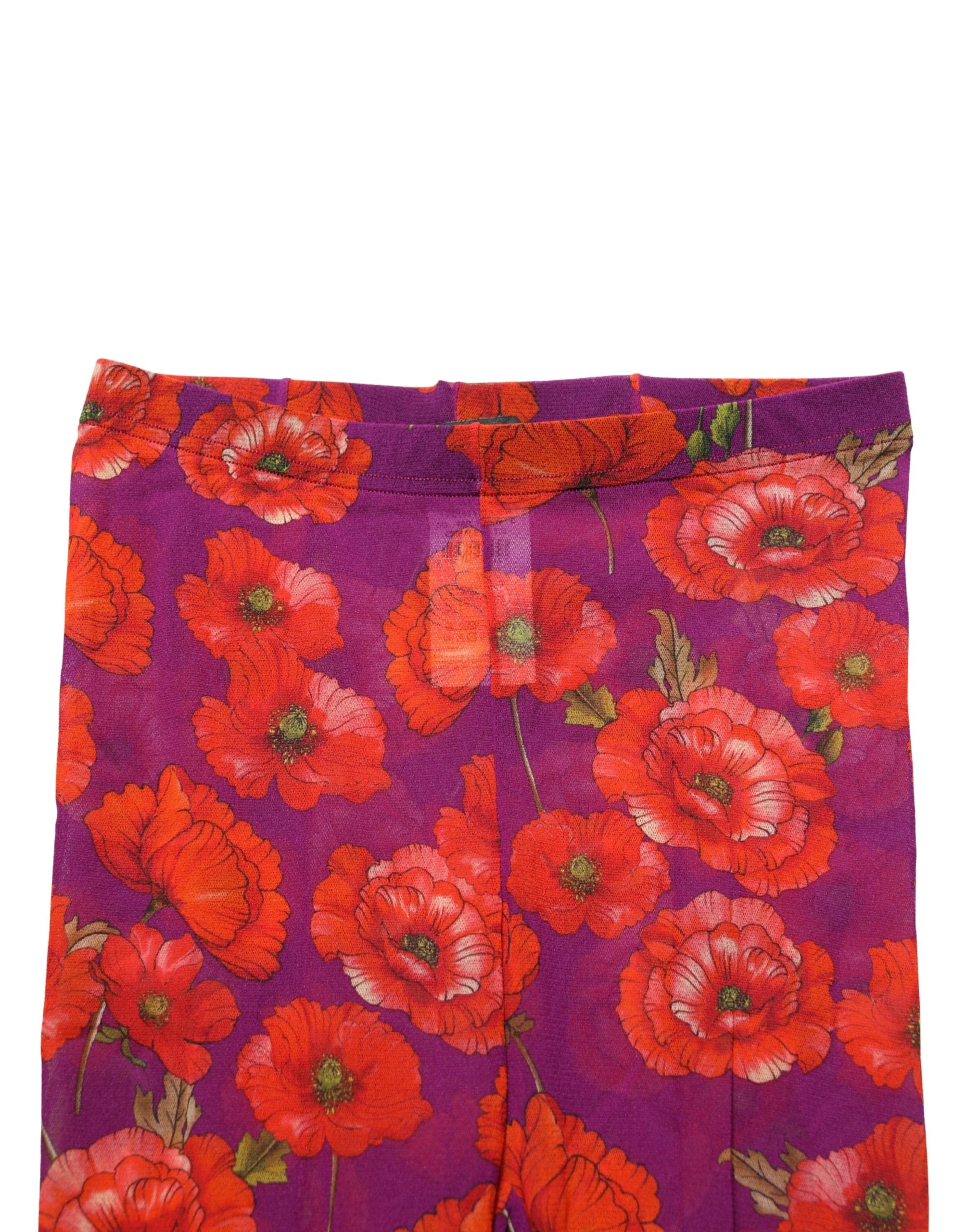 Dolce & Gabbana Purple Nylon Floral Print Tights Stockings Women's Socks
