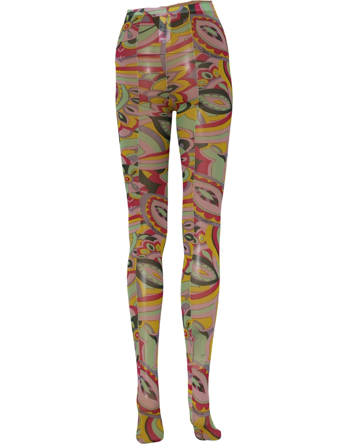 Dolce & Gabbana Multicolor Floral Print Tights Stockings Women's Socks (Pre-Owned)