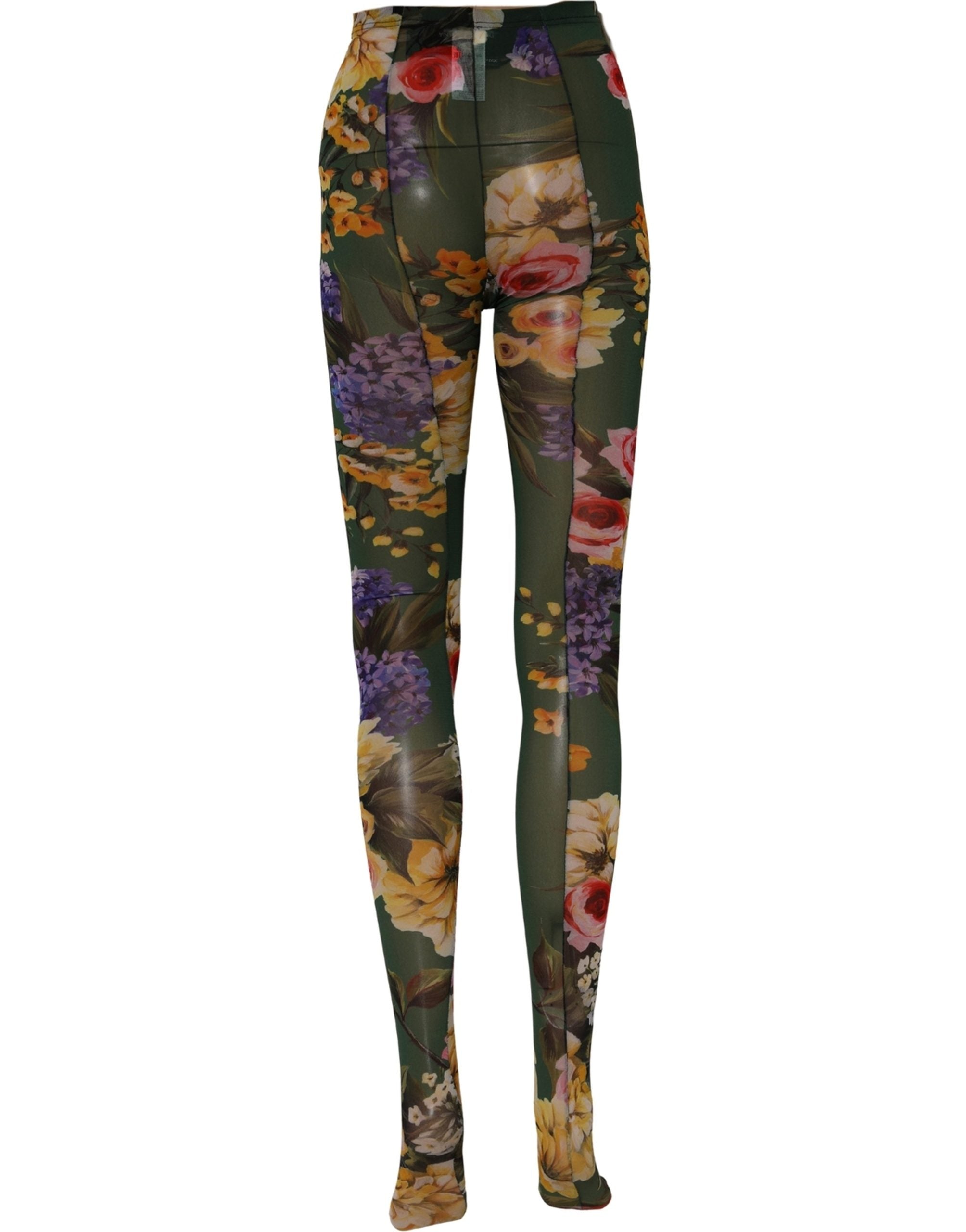 Dolce & Gabbana Red Floral Fishnet Tights Stockings Pantyhose Women's Socks
