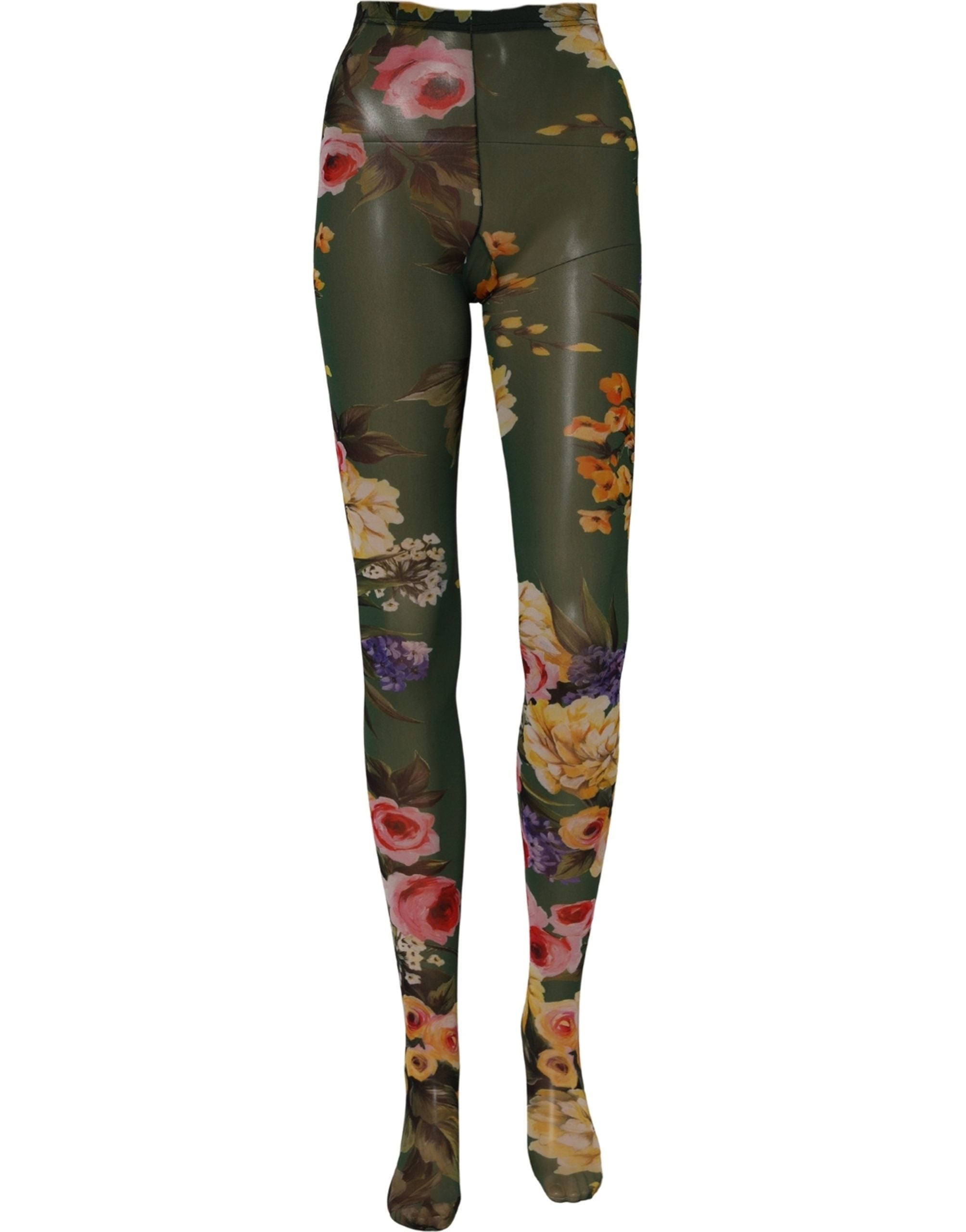 Dolce & Gabbana Red Floral Fishnet Tights Stockings Pantyhose Women's Socks