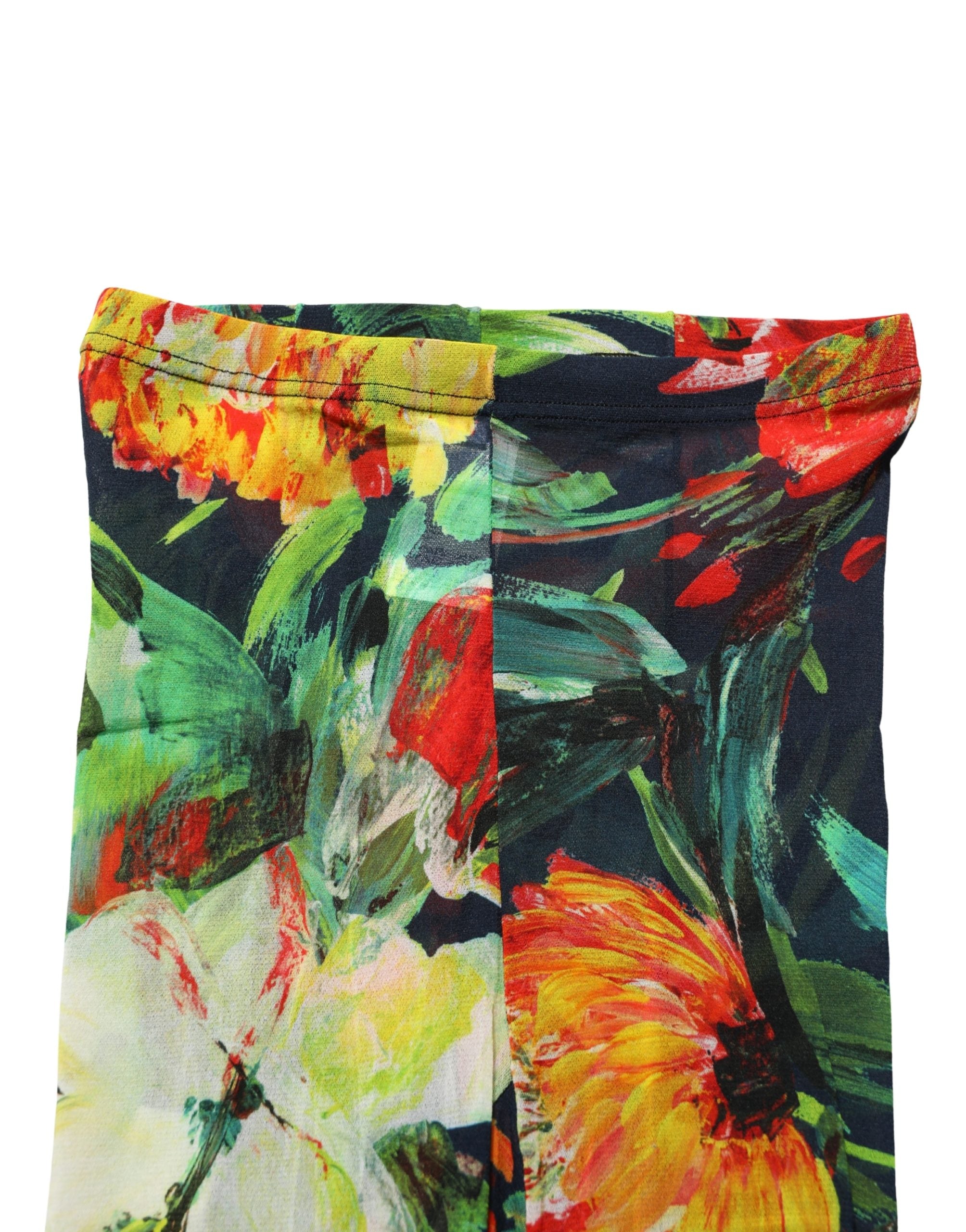 Dolce & Gabbana Black Floral Print Tights Sheer Stockings Women's Socks