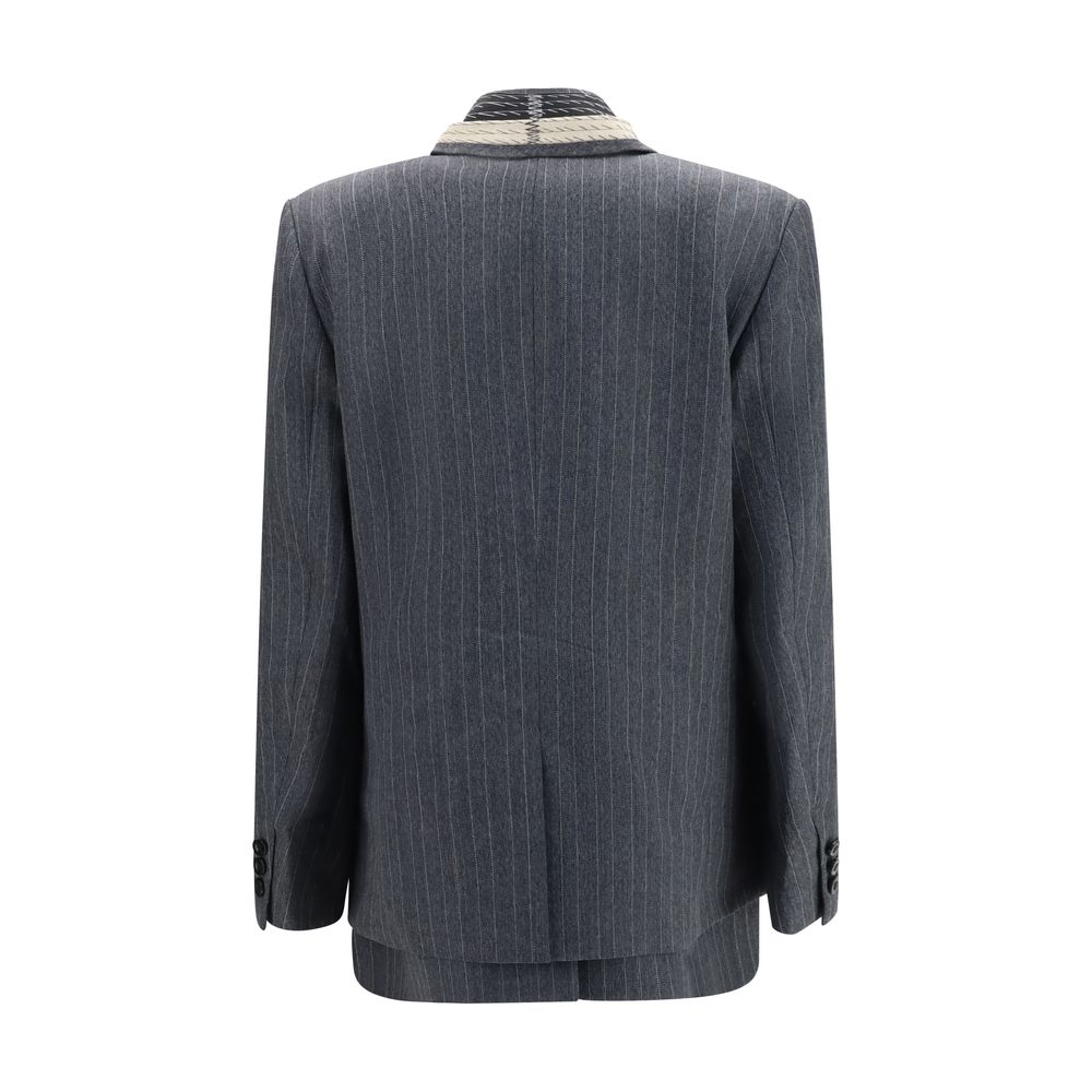 Sacai Gray Wool Oves Aries Women's Jacket