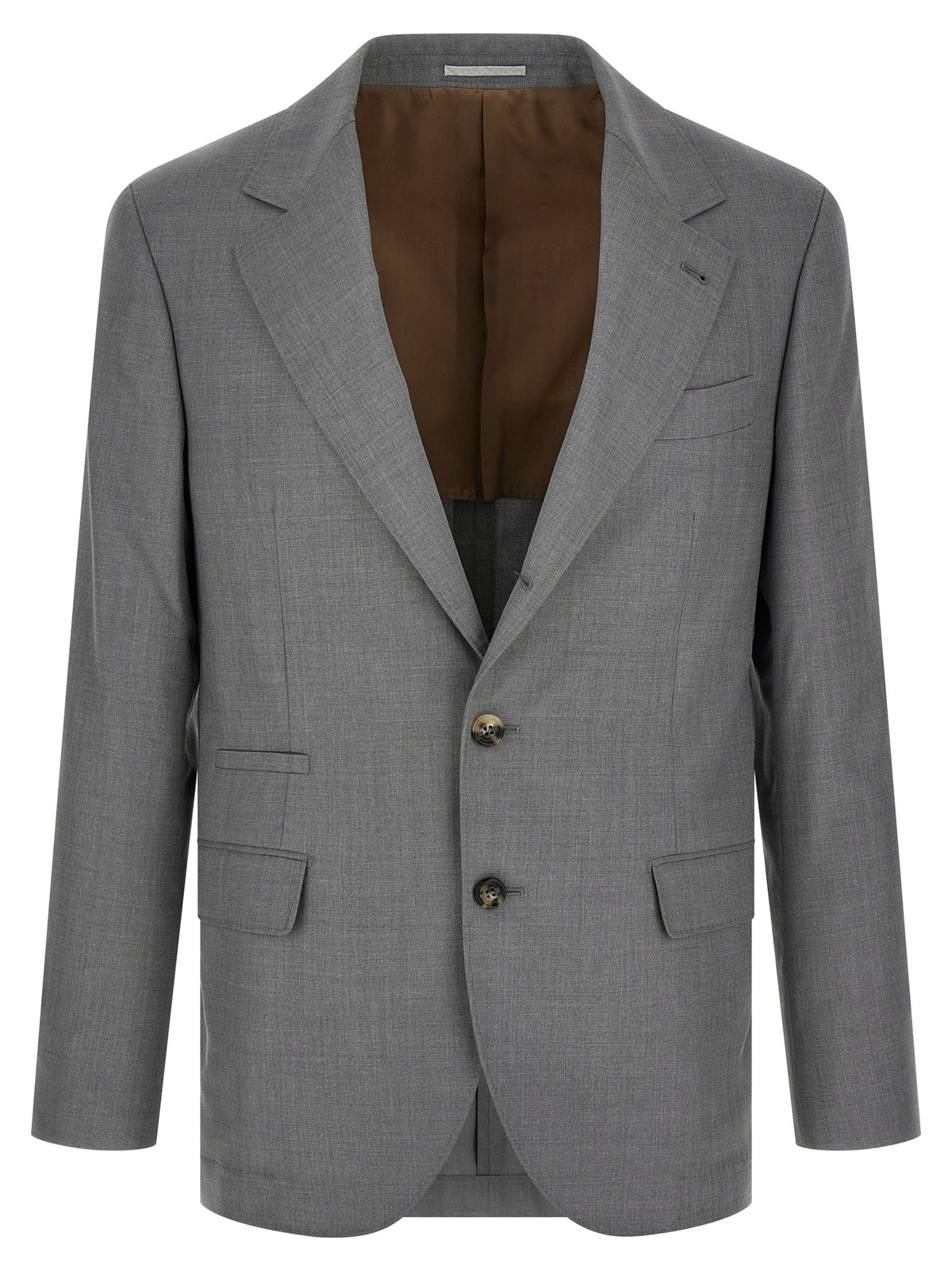 Brunello Cucinelli Gray Virgin Wool Men's Blazer