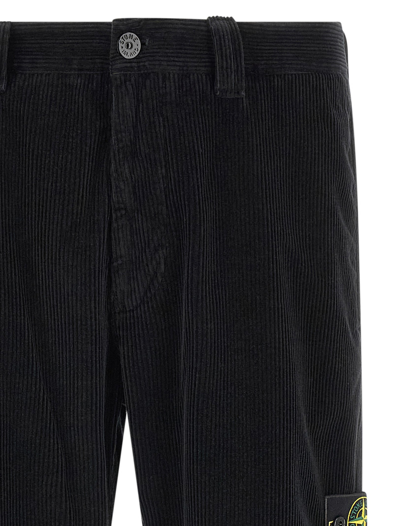 Stone Island Black Cotton Casual Men's Pants