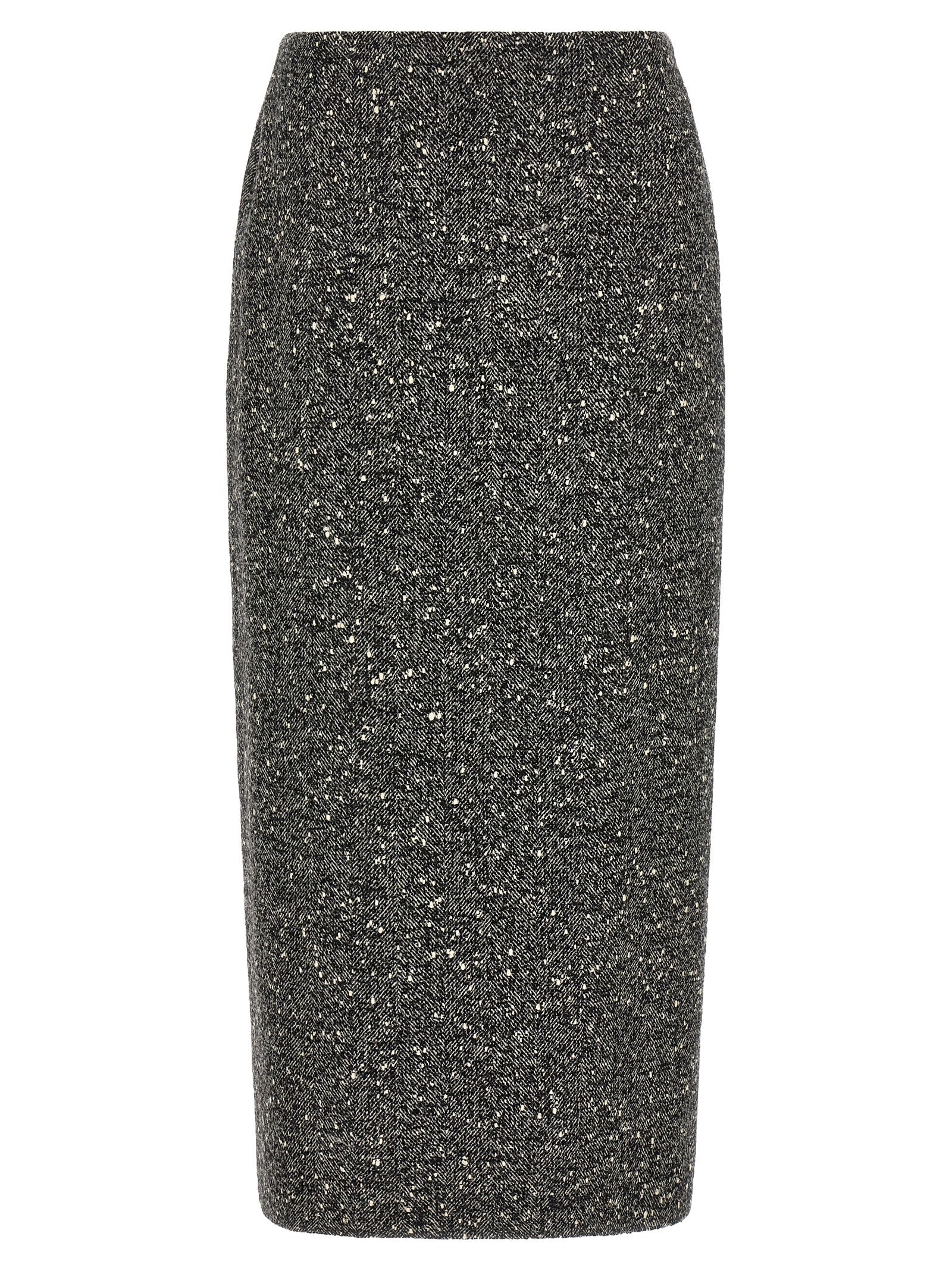 Valentino Garavani Bicolor Virgin Wool Midi Women's Skirt