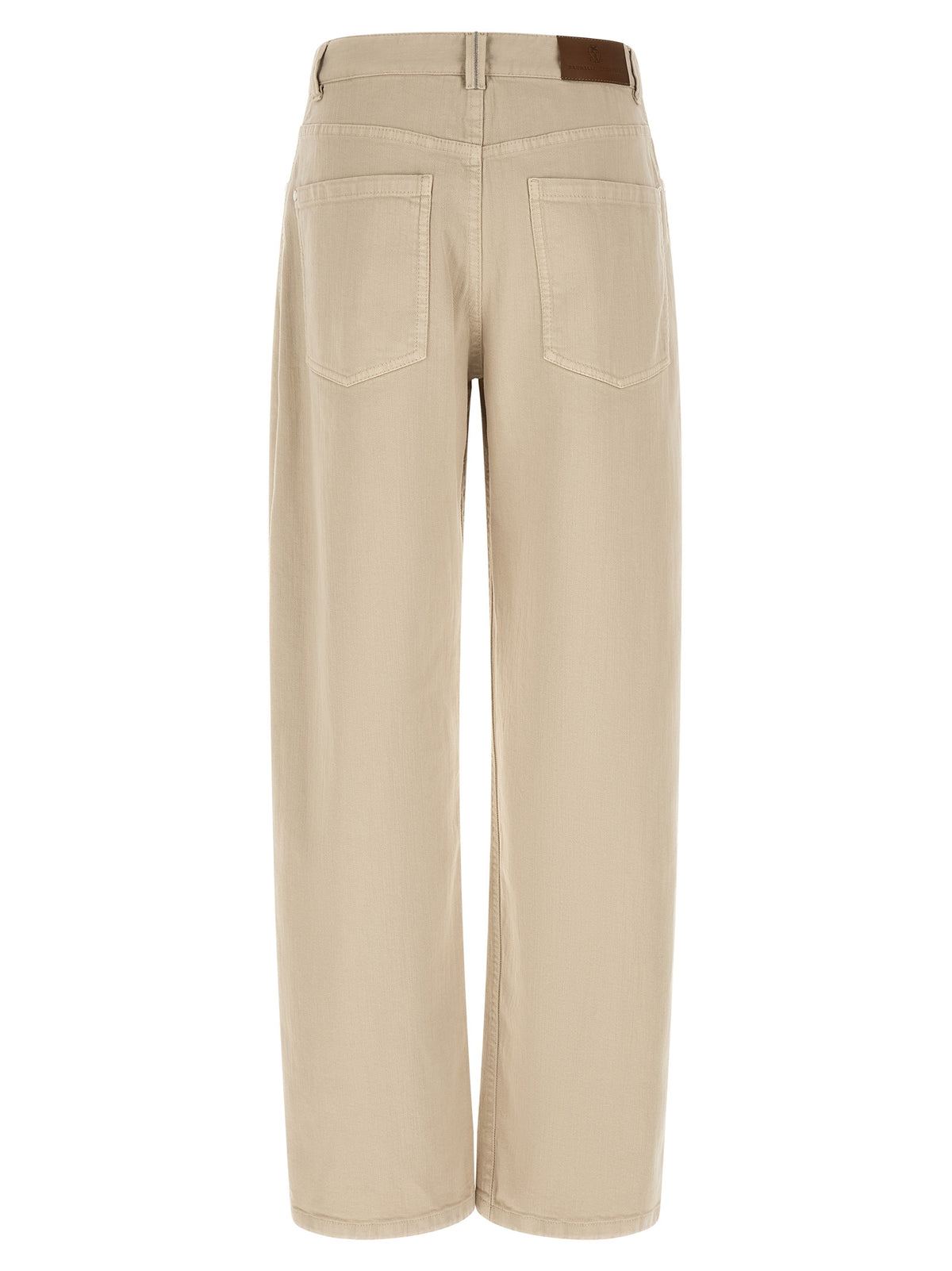Brunello Cucinelli Beige Cotton Casual Women's Pants