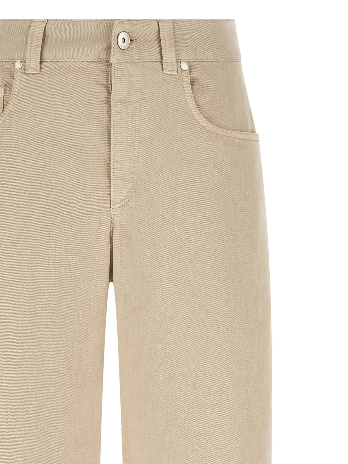 Brunello Cucinelli Beige Cotton Casual Women's Pants