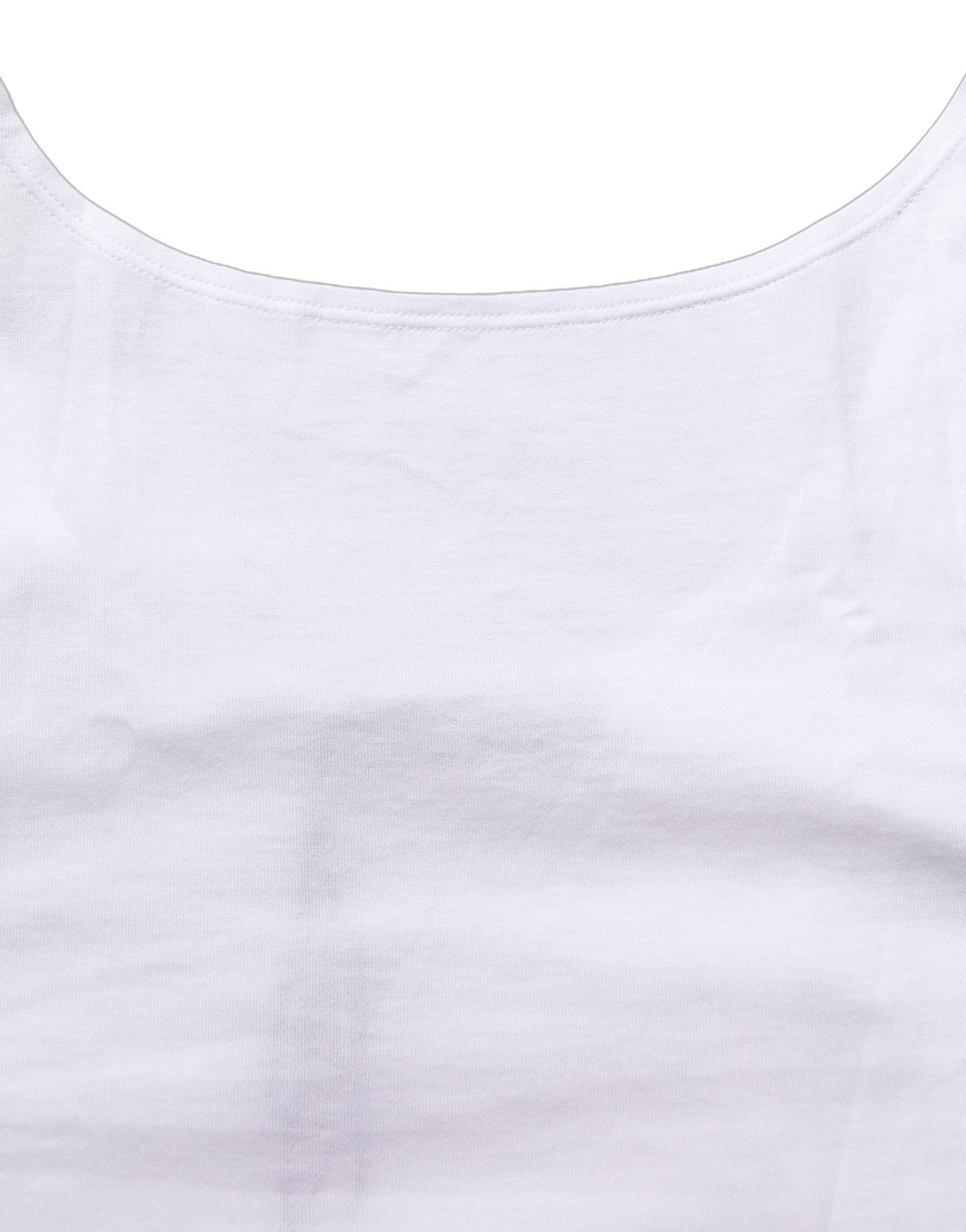Dolce & Gabbana White Cotton Sleeveless Cropped Tank Women's Top