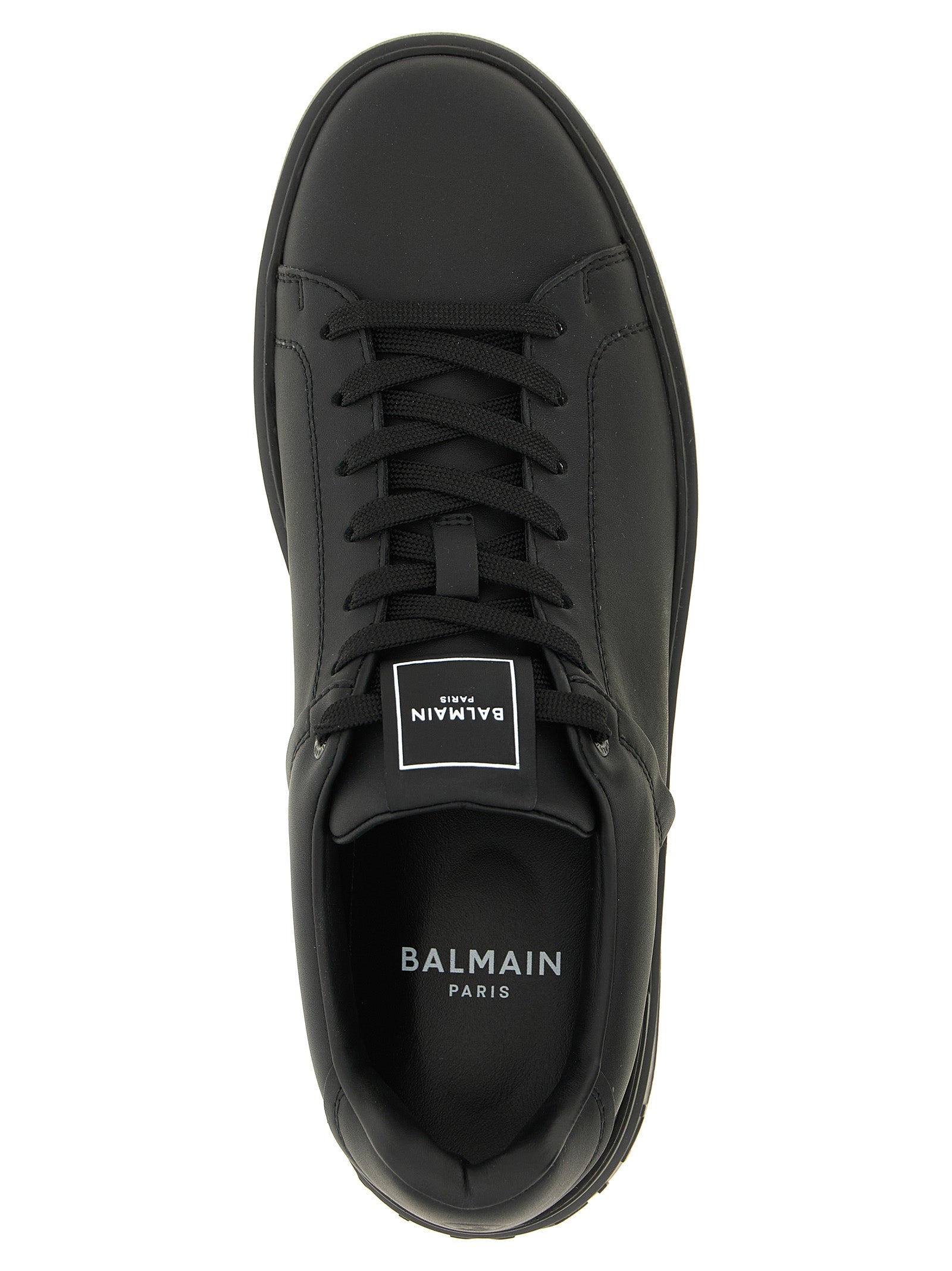 Balmain Black Calfskin Low Top Men's Sneakers