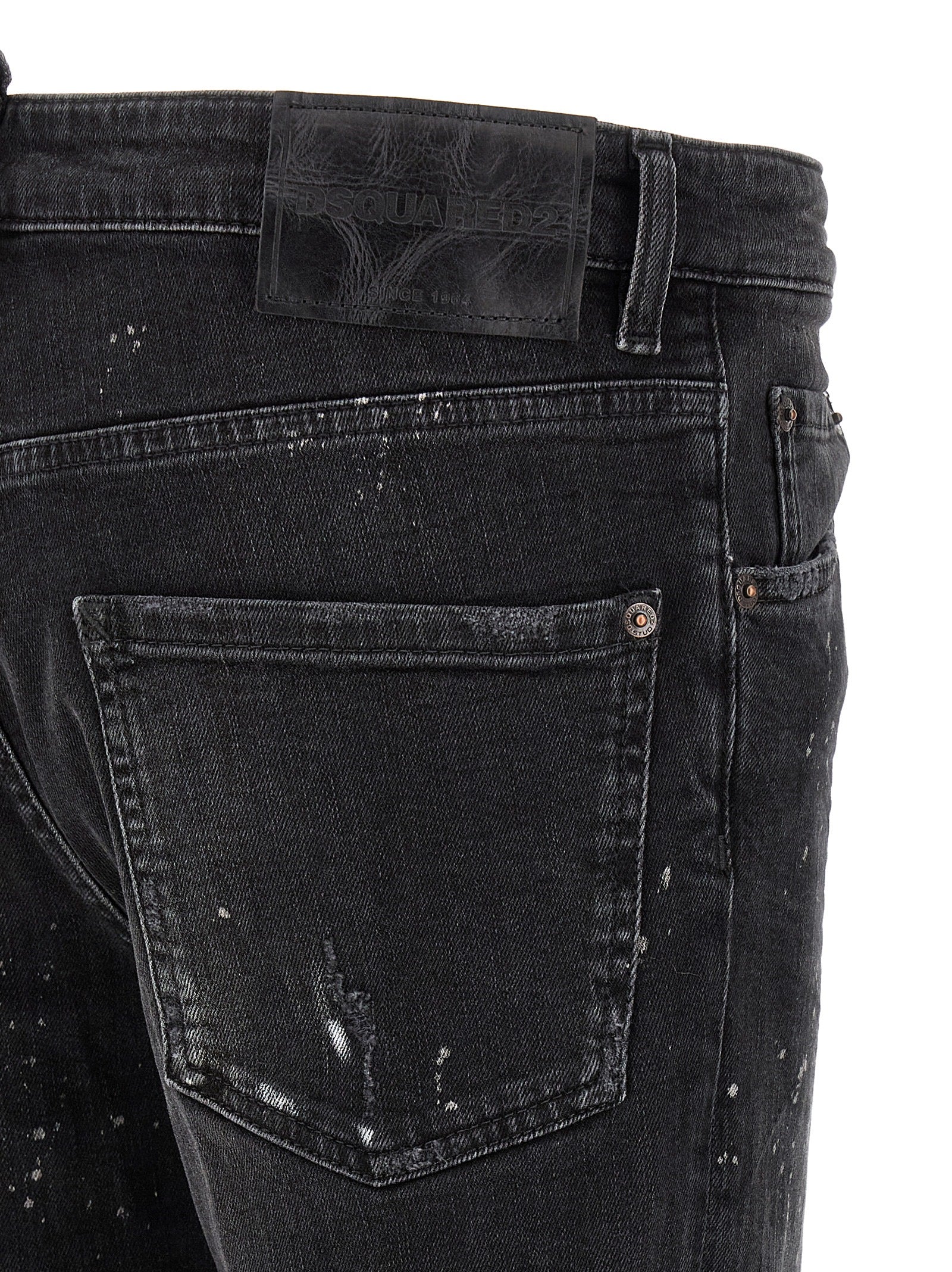 Dsquared² Black Cotton Slim Fit Men's Jeans