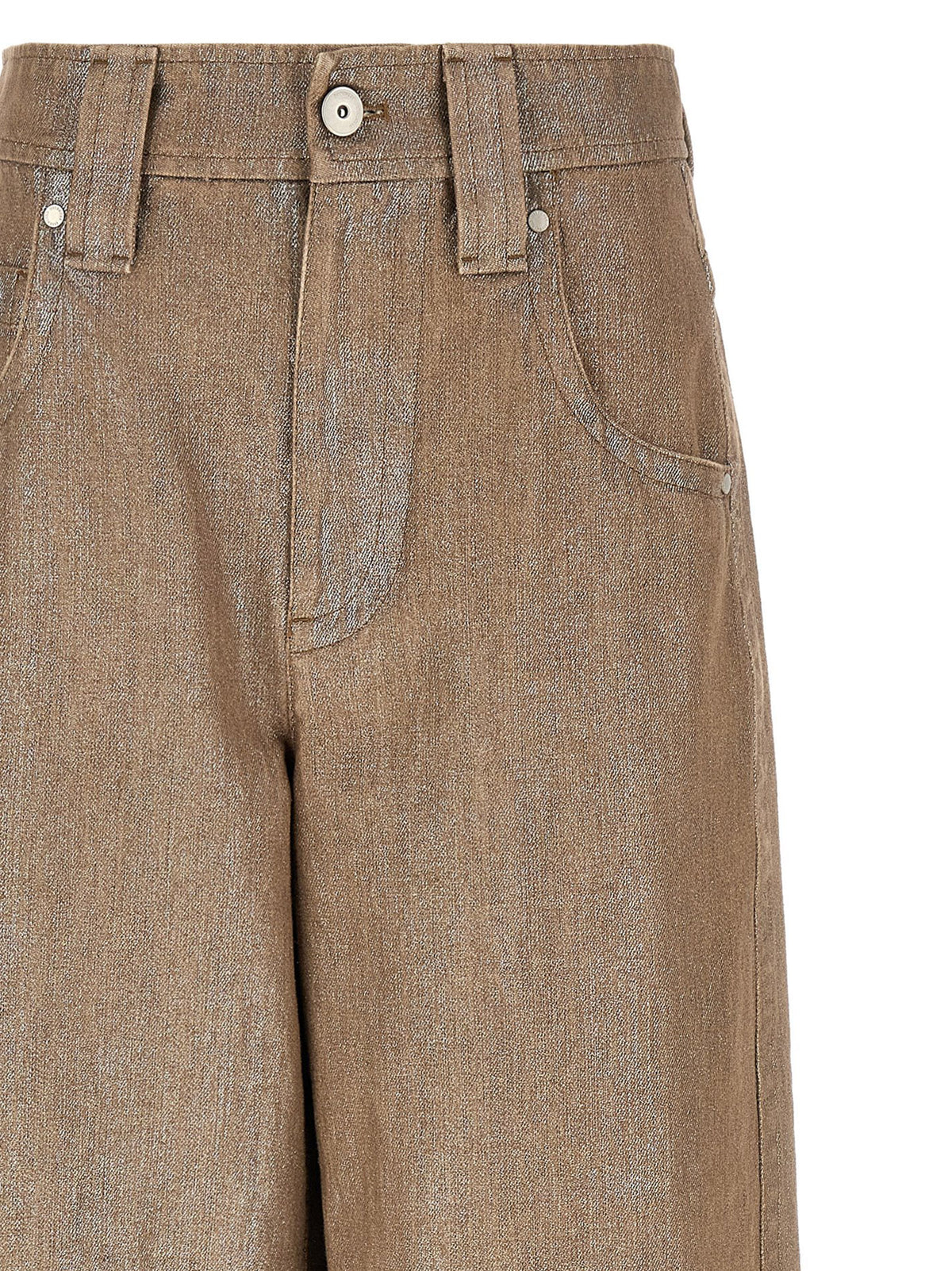 Brunello Cucinelli Beige Cotton Relaxed Fit Women's Jeans
