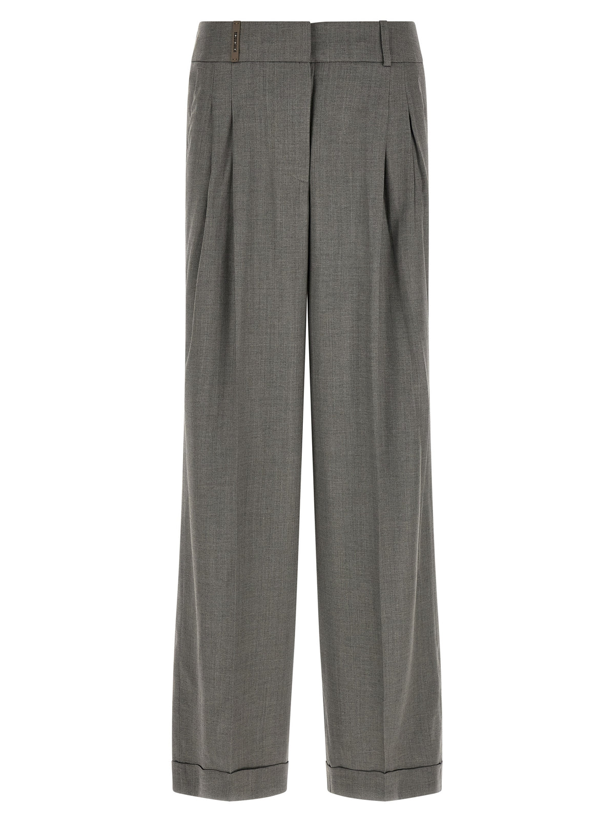 Peserico Gray Virgin Wool Casual Women's Pants